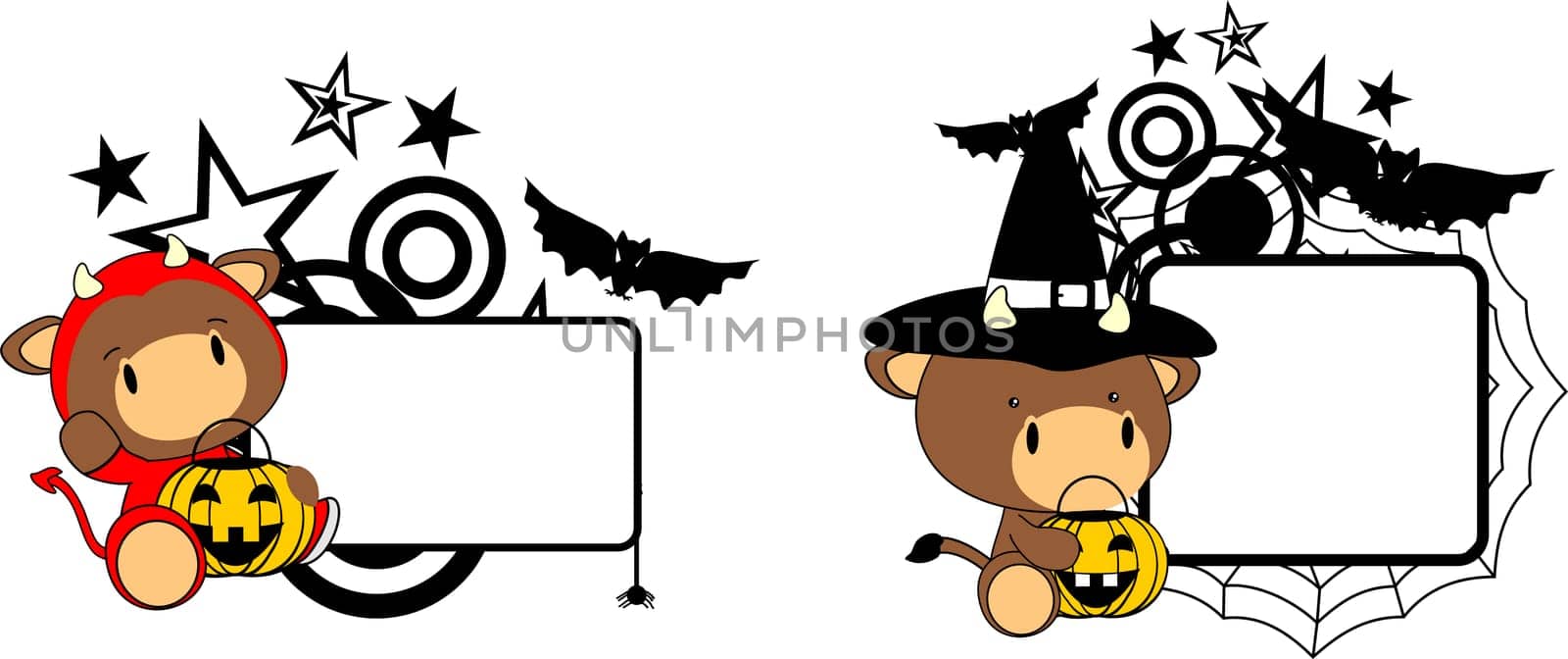 halloween costume cute animal baby cartoon set in vector format