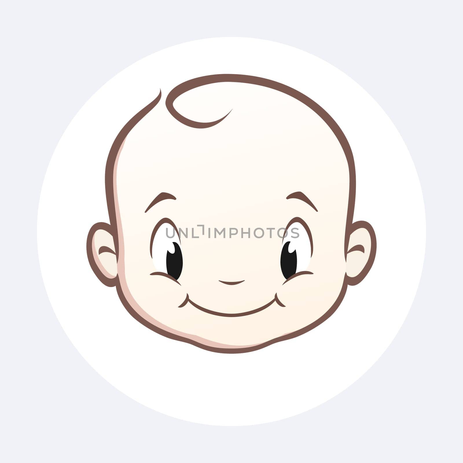 Cartoon vector baby face for design element
