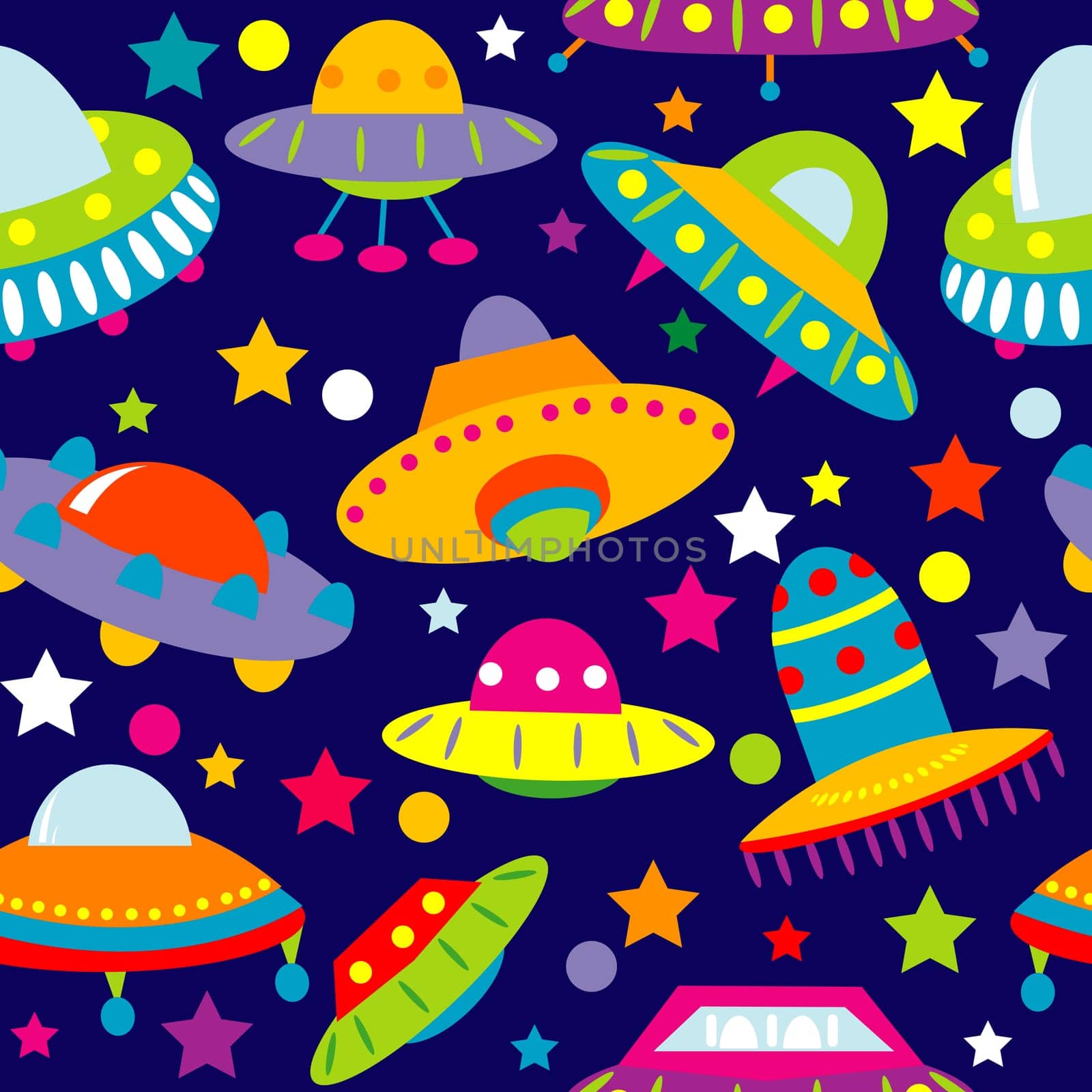 UFO cartoon seamless