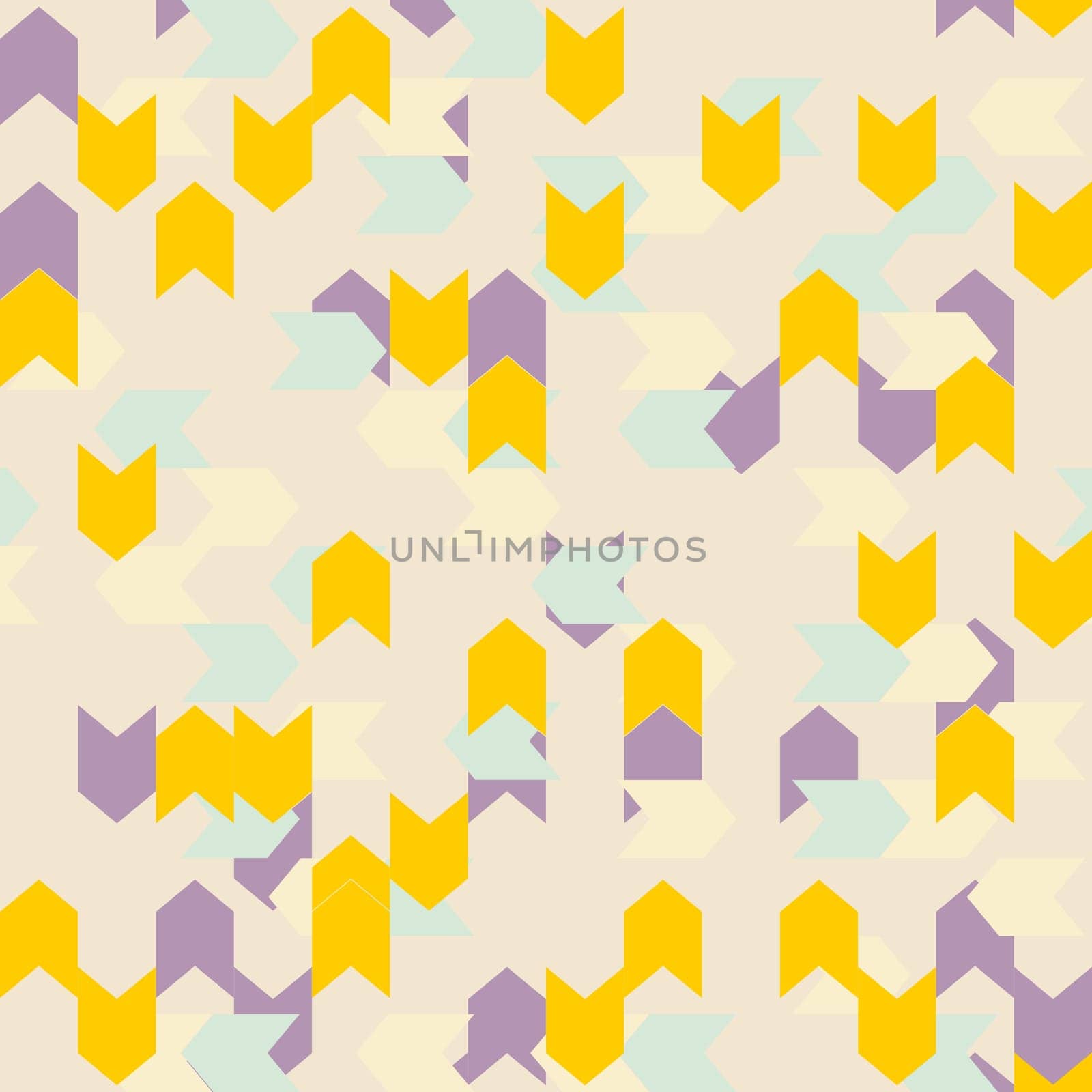 Chevron seamless vector colorful pattern or tile background with zig zag yellow, mint green and violet stripes.