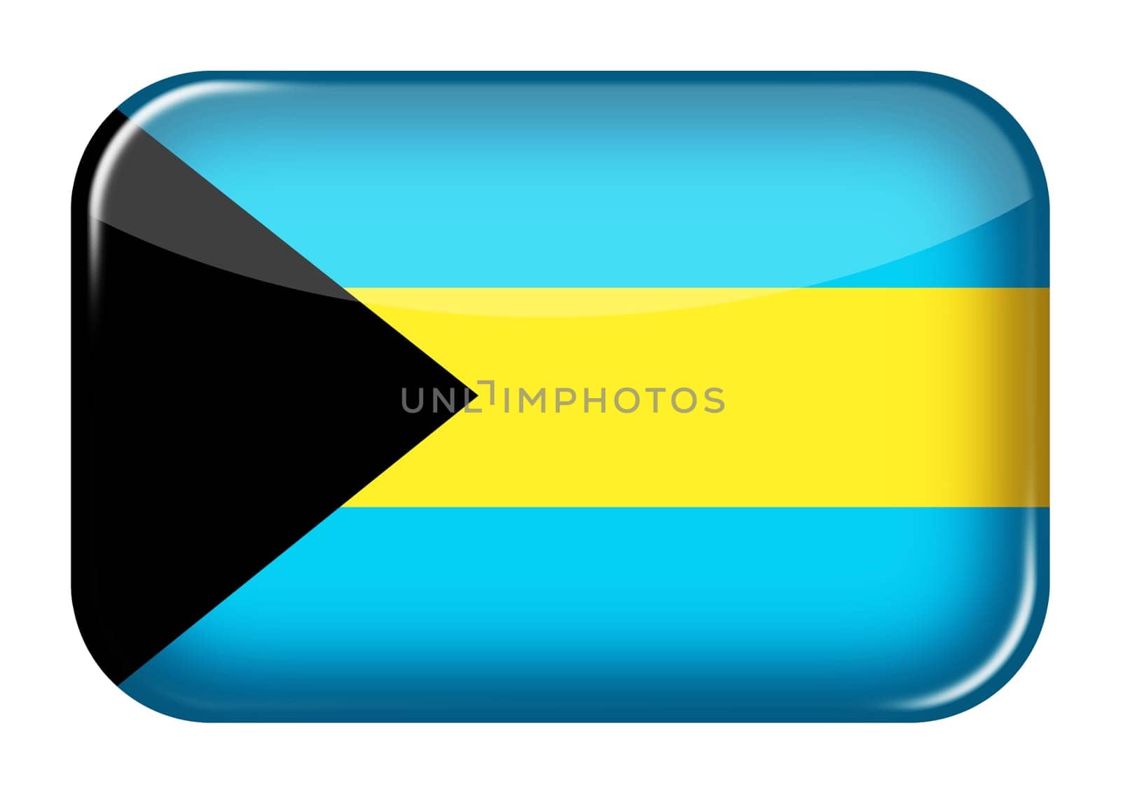A Bahamas web icon rectangle button with clipping path 3d illustration