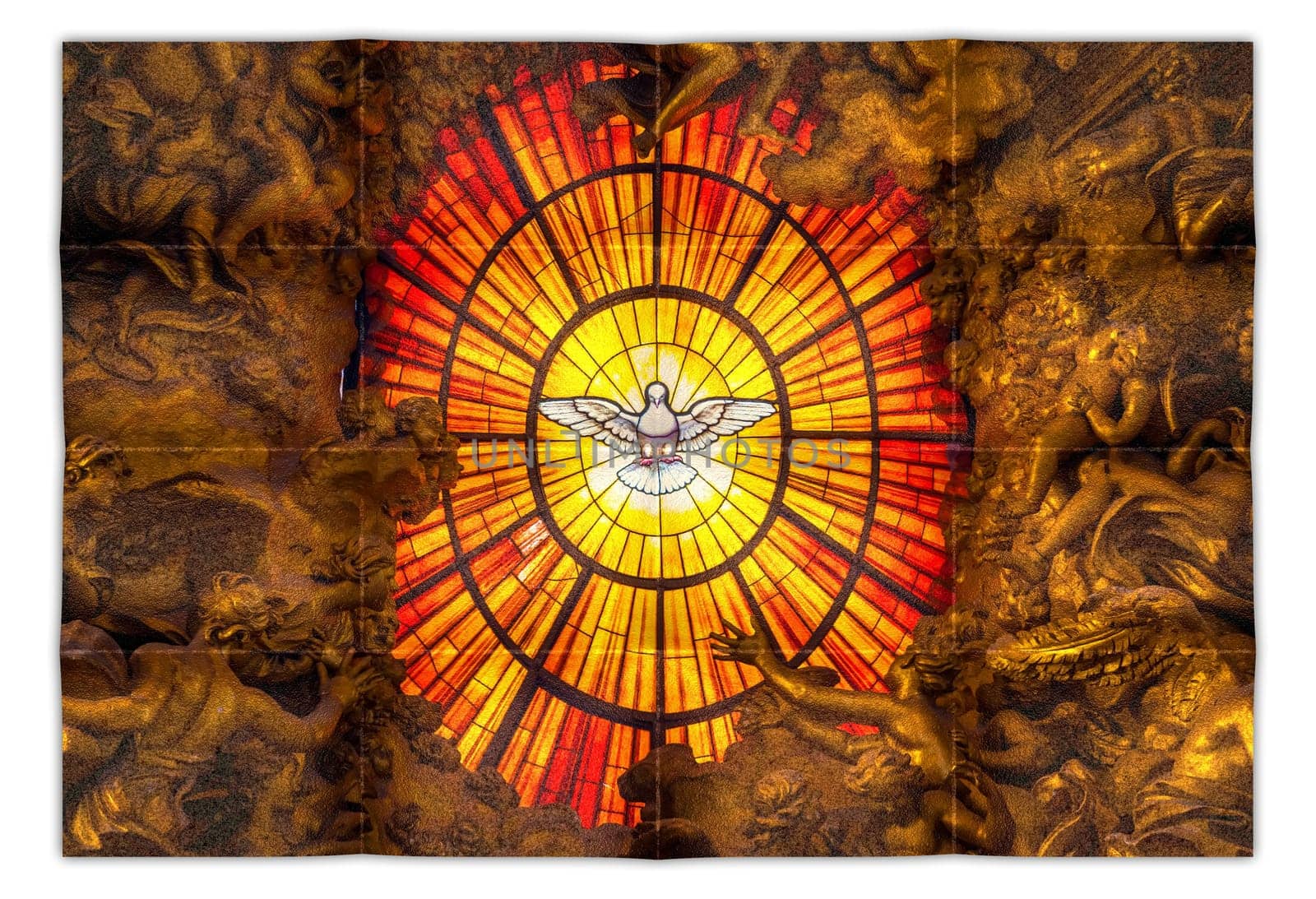 Creative picture of Holy Spirit symbol of peace, love and hope. Concept for Christianity, god, heaven.