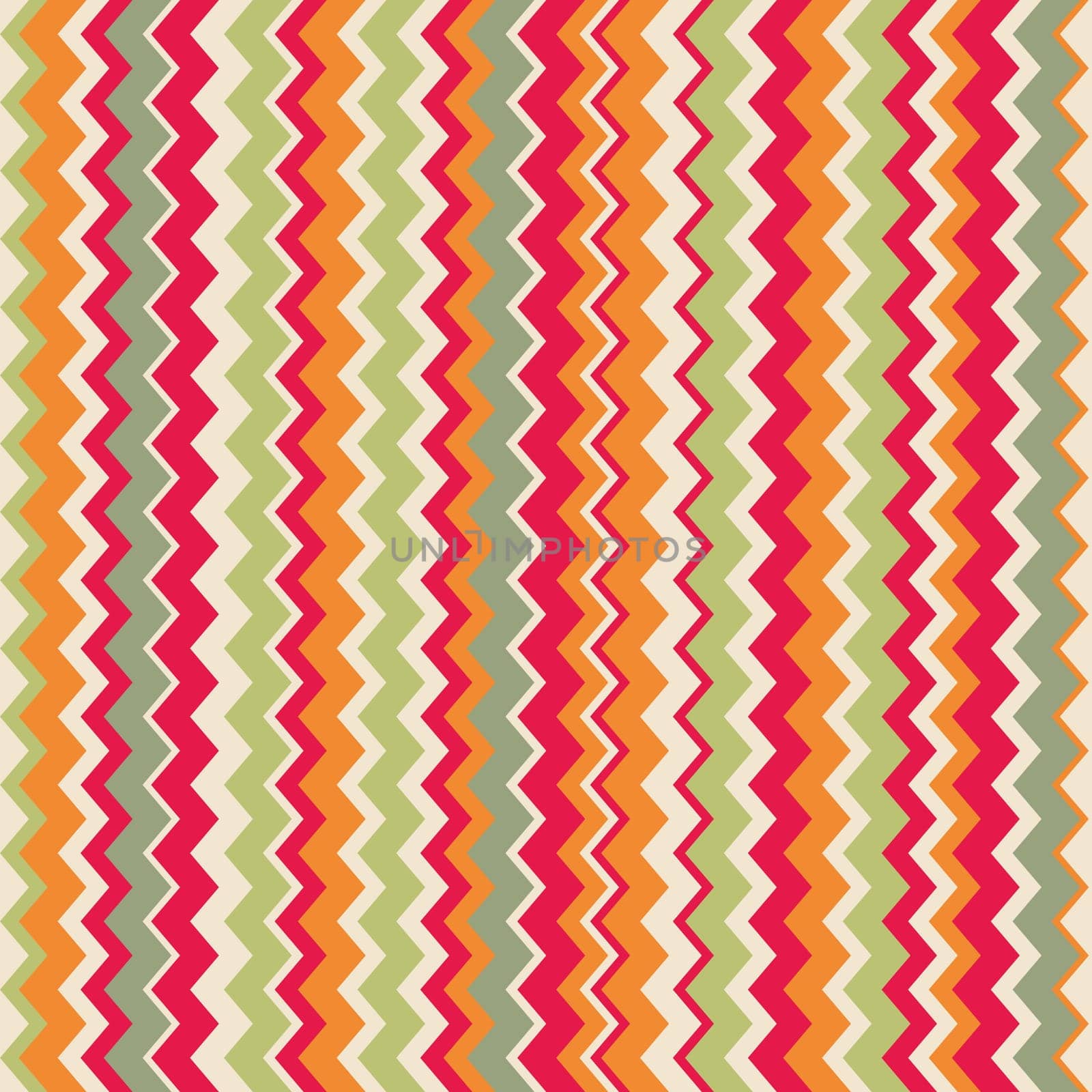 Chevron vector zig zag tile pattern or seamless background. Thanksgiving green, red, yellow and orange decoration wallpaper