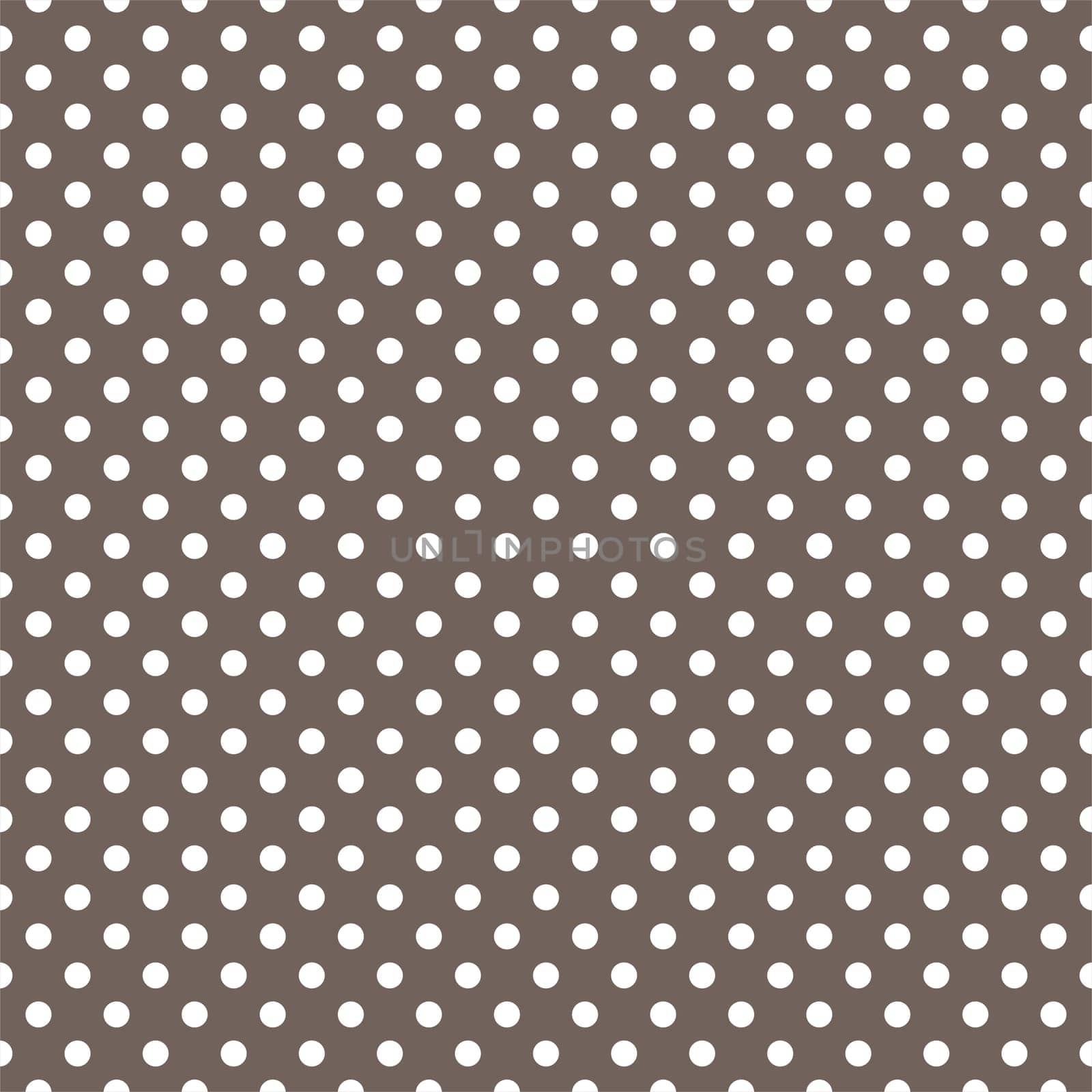 Seamless vector pattern with small white polka dots on a dark brown background for decoration wallpaper