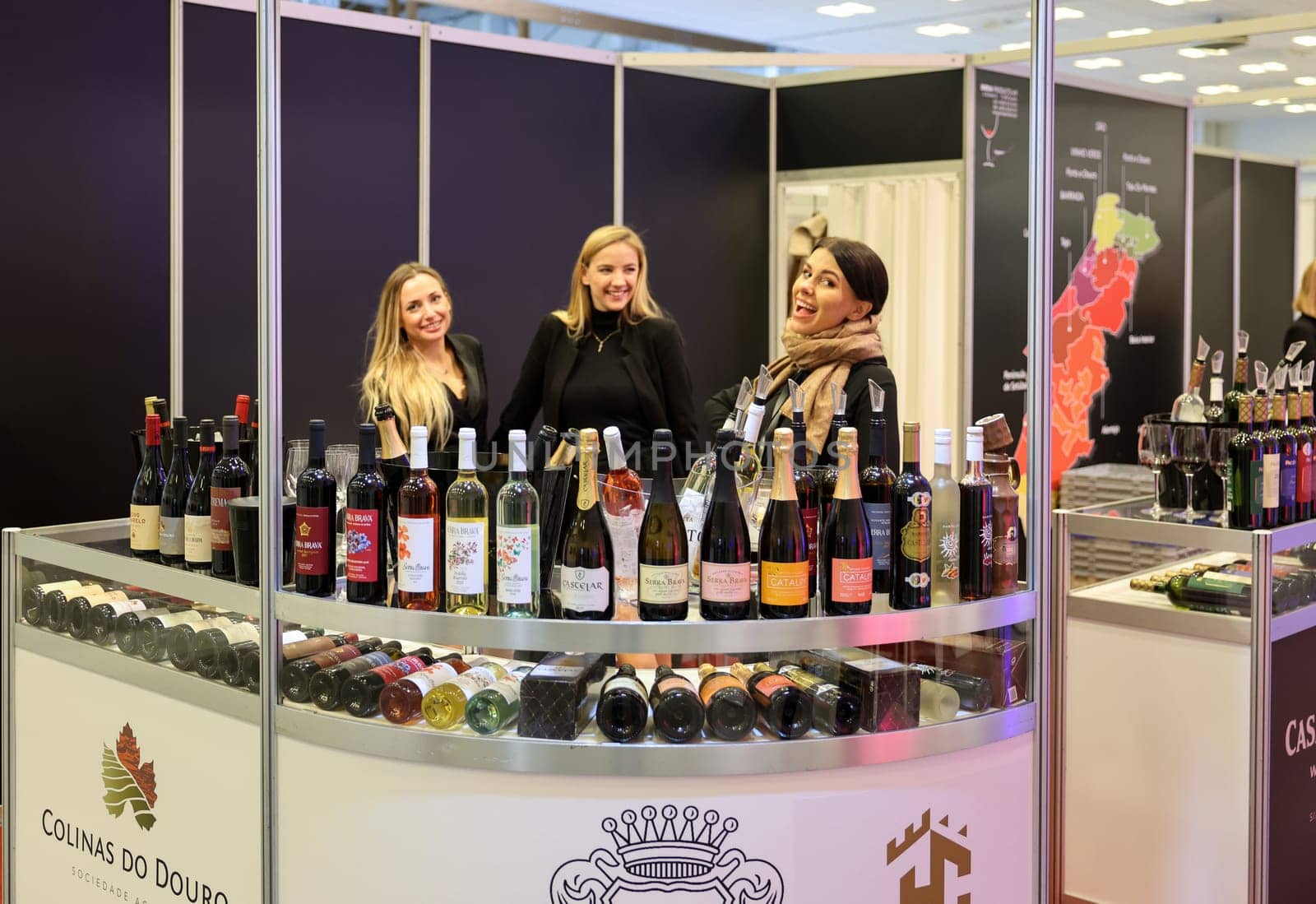 Cracow, Poland - November 5, 2021: International Wine Trade Fair ENOEXPO in Cracow. Producers of wine from all around the world meet the importers distributors and representatives.