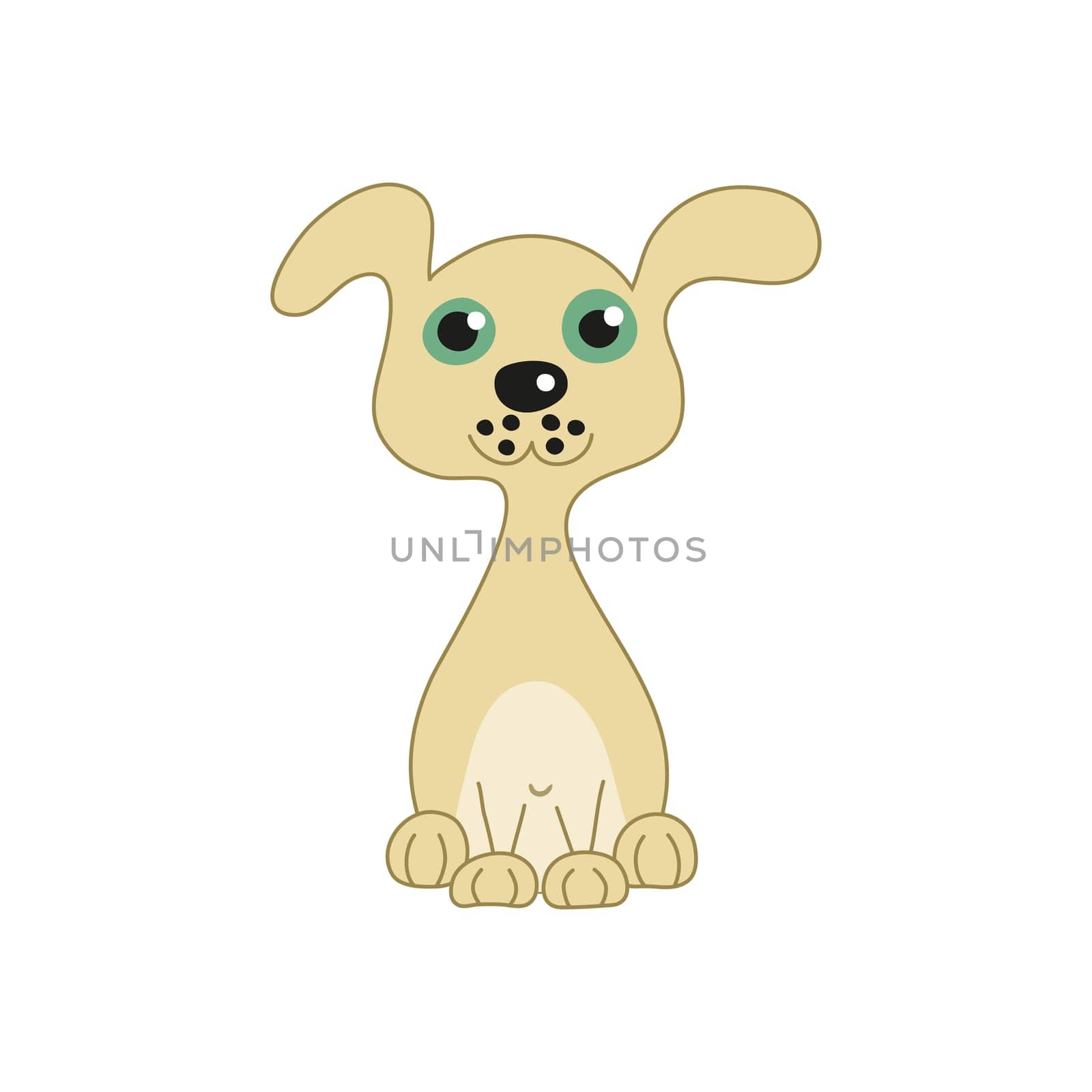 Cute dog, vector illustration of funny doggy
