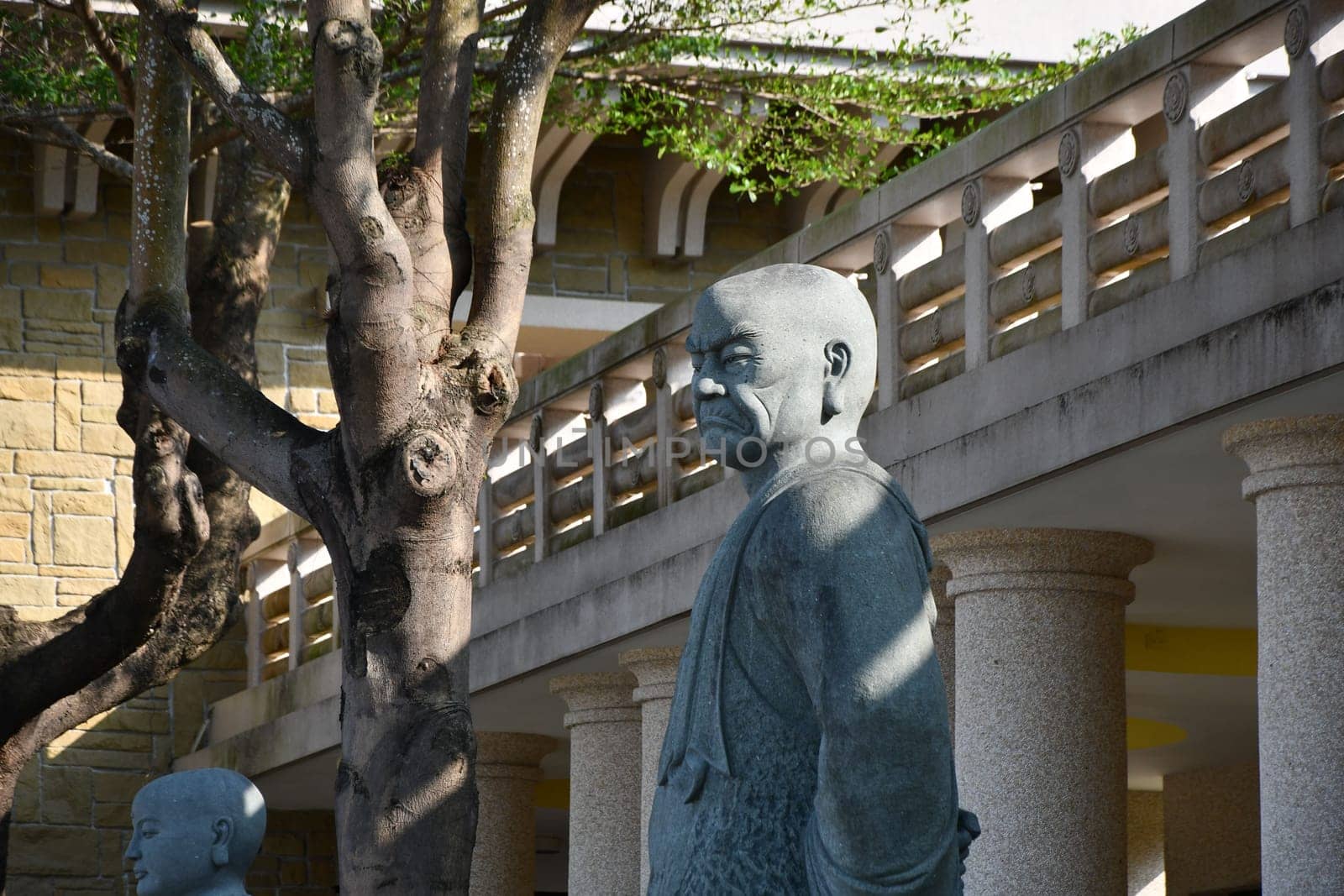 Monk statue inside the Fo Guang Shan temple complex, Dashu, Kaohsiung, Taiwan