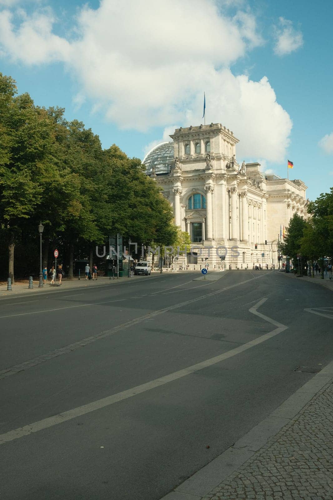 Vertical shot of the Reichstag building in Berlin, Germany