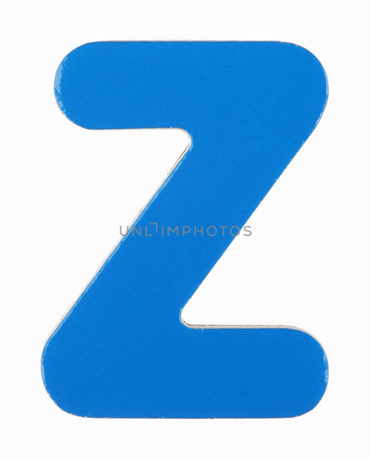 An upper case Z magnetic letter on white with clipping path