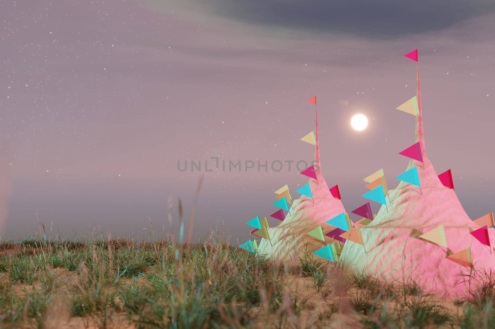3d rendering,Songkran Water festival . Songkran Sand Pagodas