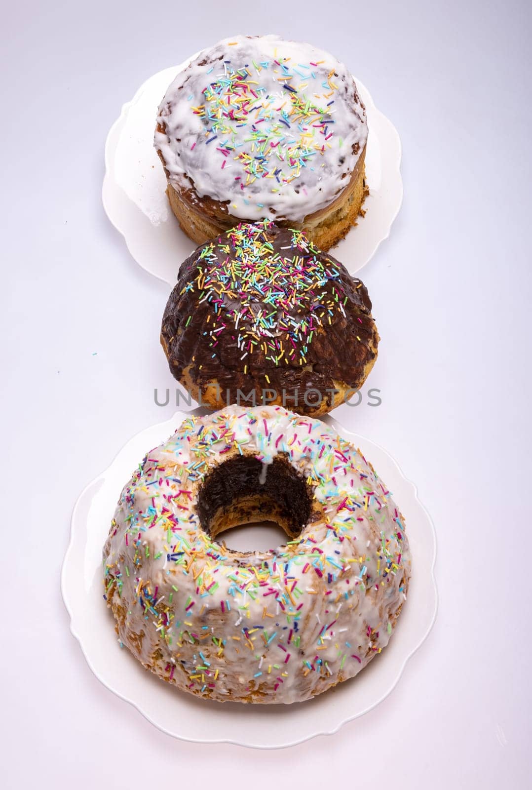 Traditional Ukrainian Easter Cake Kulich or Orthodox Christian Easter Bread.