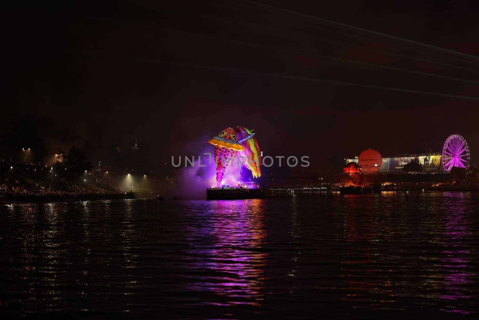 Cracow, Poland - June 4, 2022: Great Dragon Parade. The Great Outdoor Show on the Vistula River.