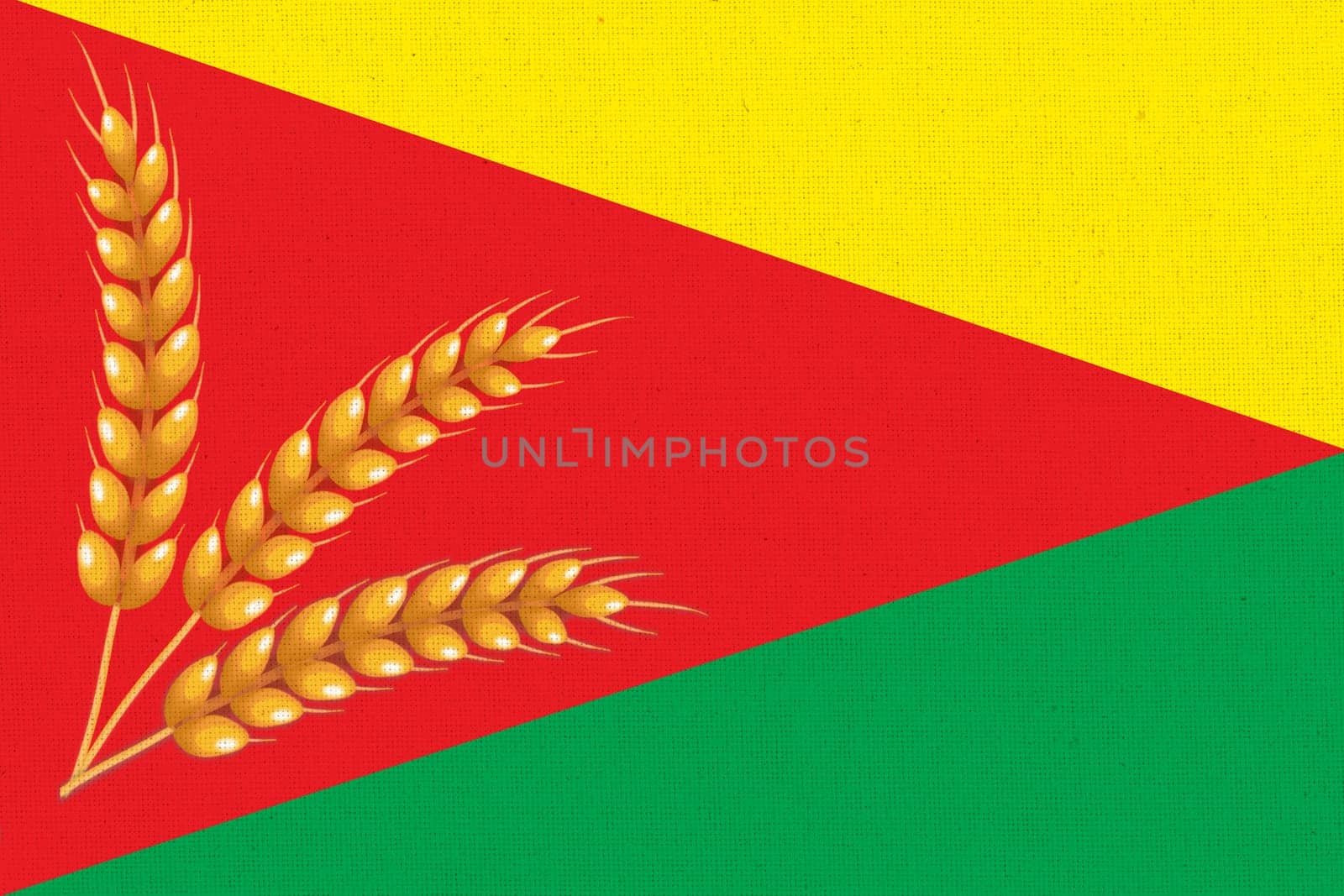Flag of Berestove, Bakhmut Raion, Donetsk Oblast. Ukrainian region Bakhmut - 3D illustration. National symbols of Ukraine. Ukrainian region Berestove village. Flag of village in eastern Ukraine