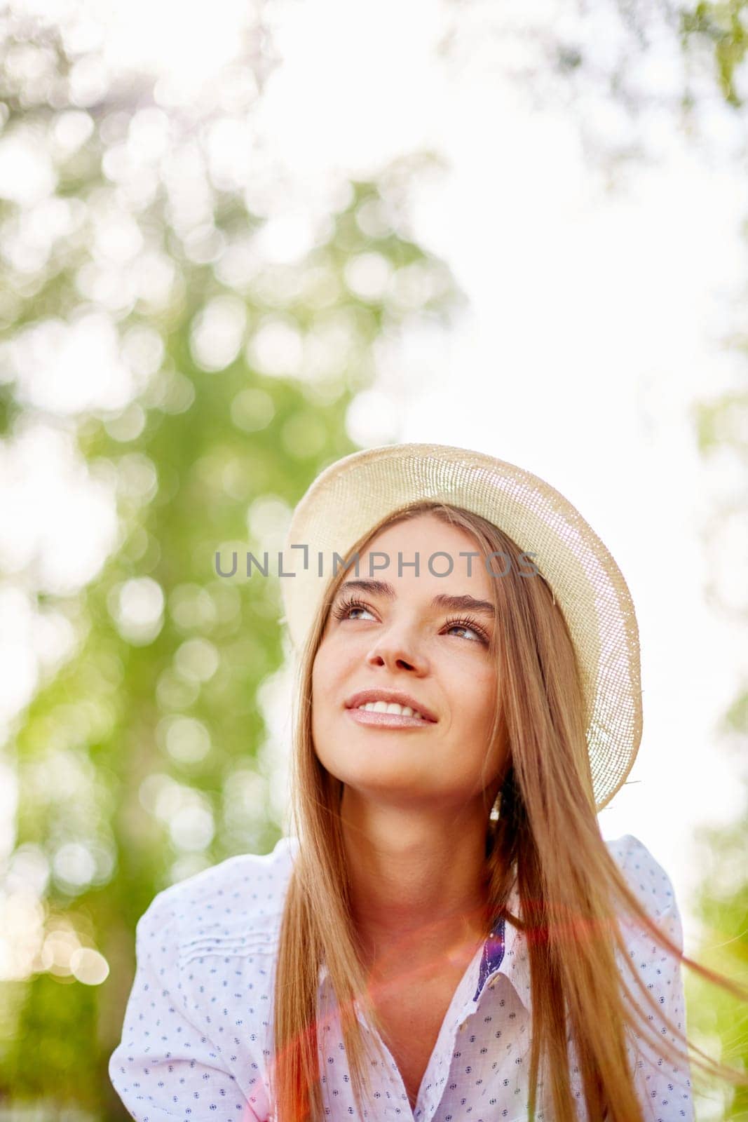 Happy girl in natural environment