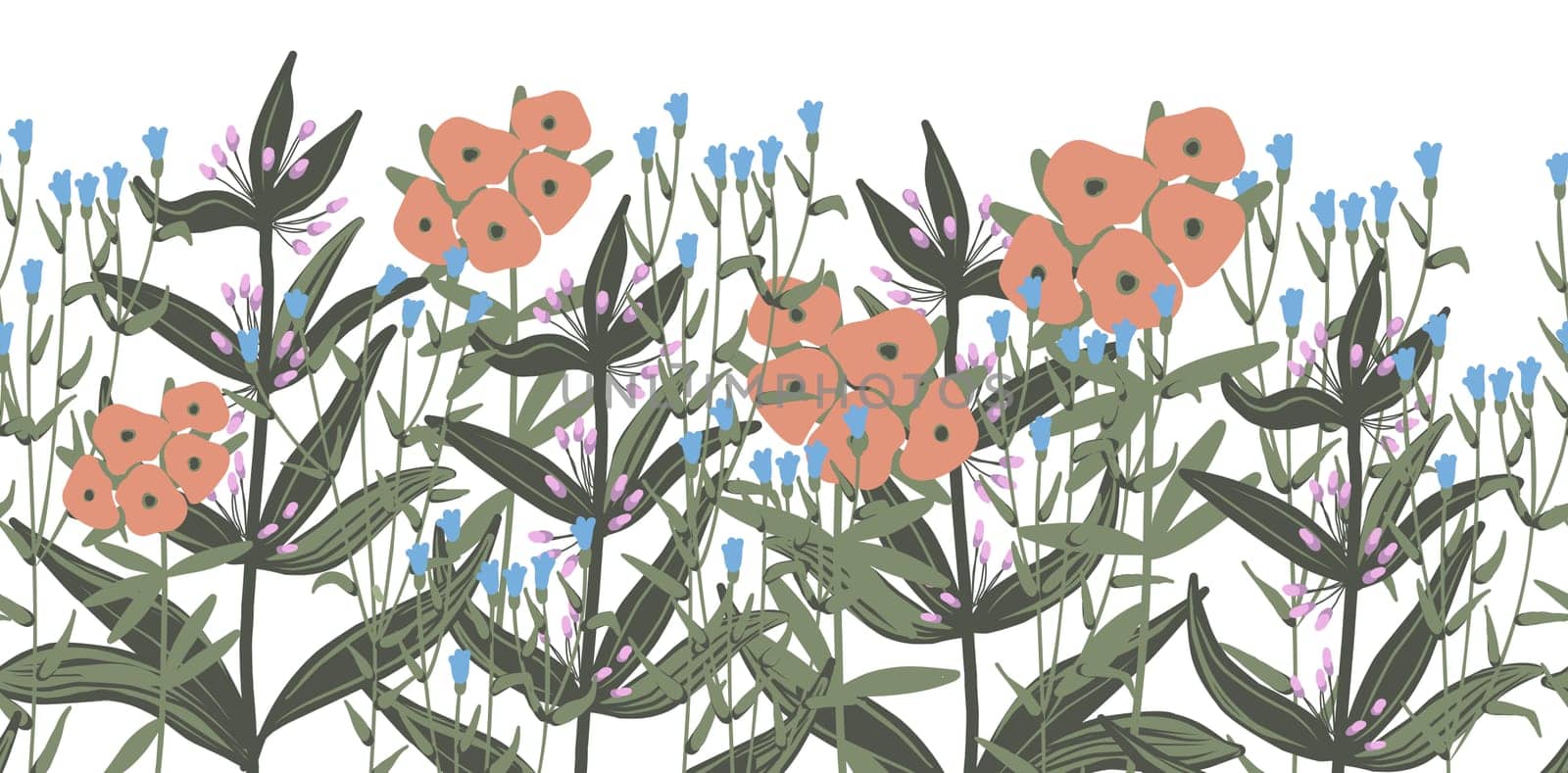 seamless floral border in vintage style