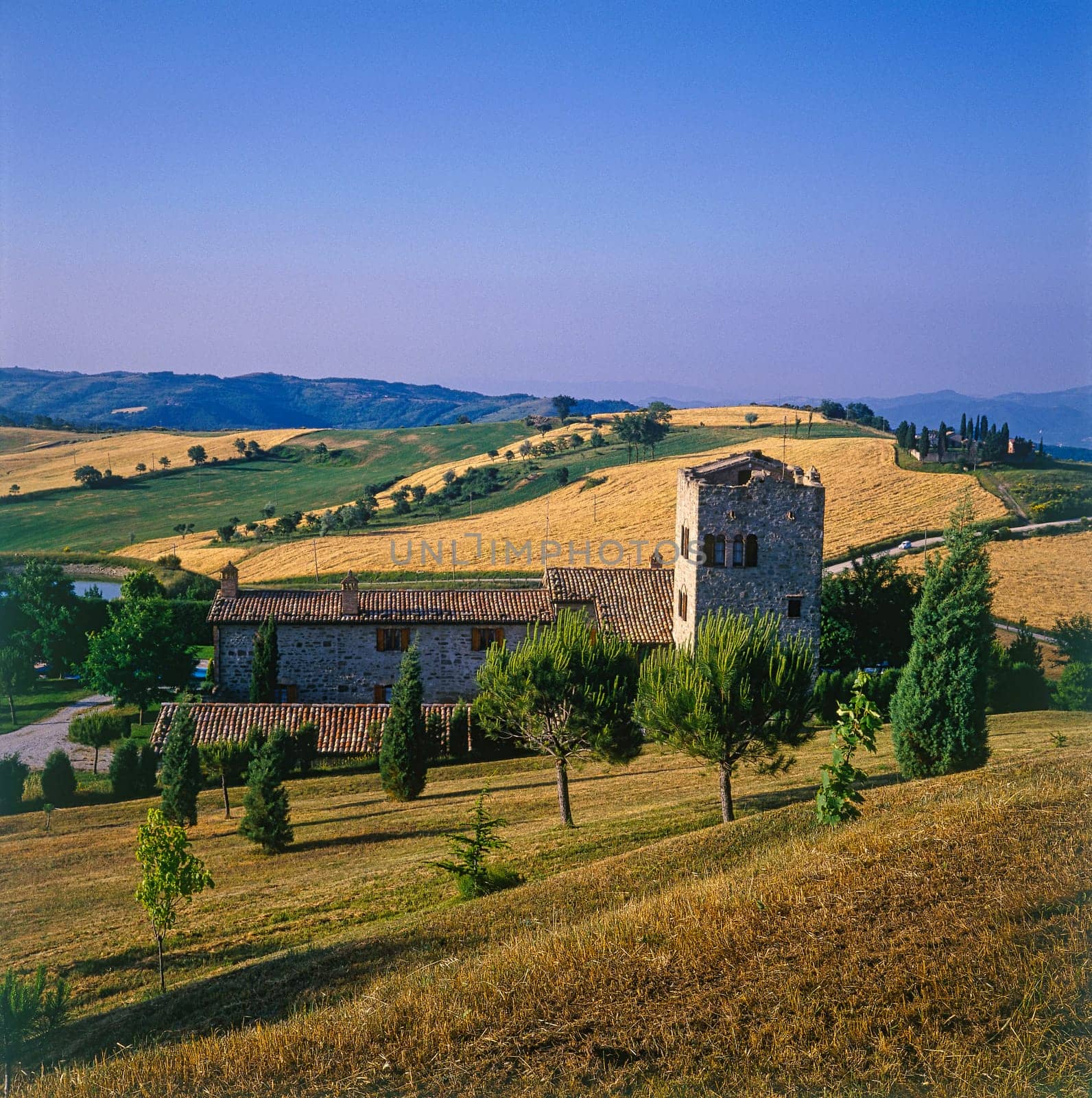 Typical farmhouse in Tuscany,Italy.