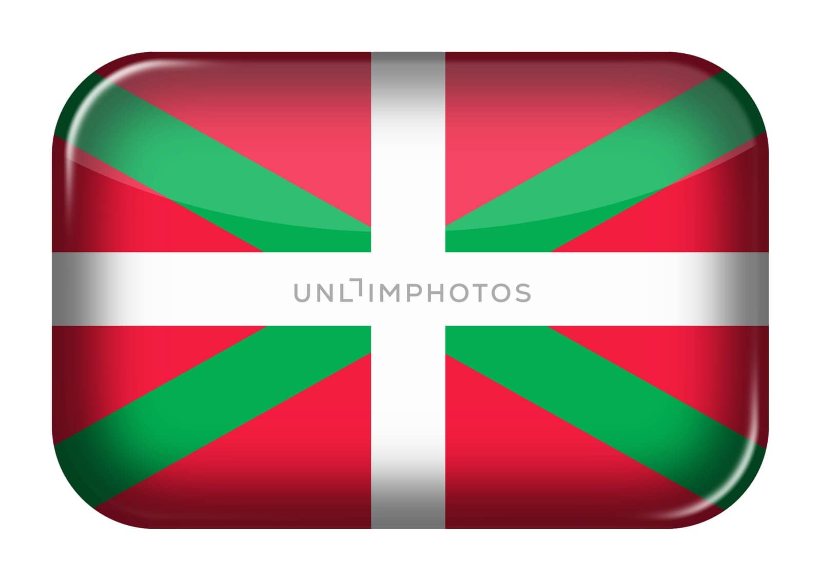 A Basque Lands web icon rectangle button with clipping path 3d illustration