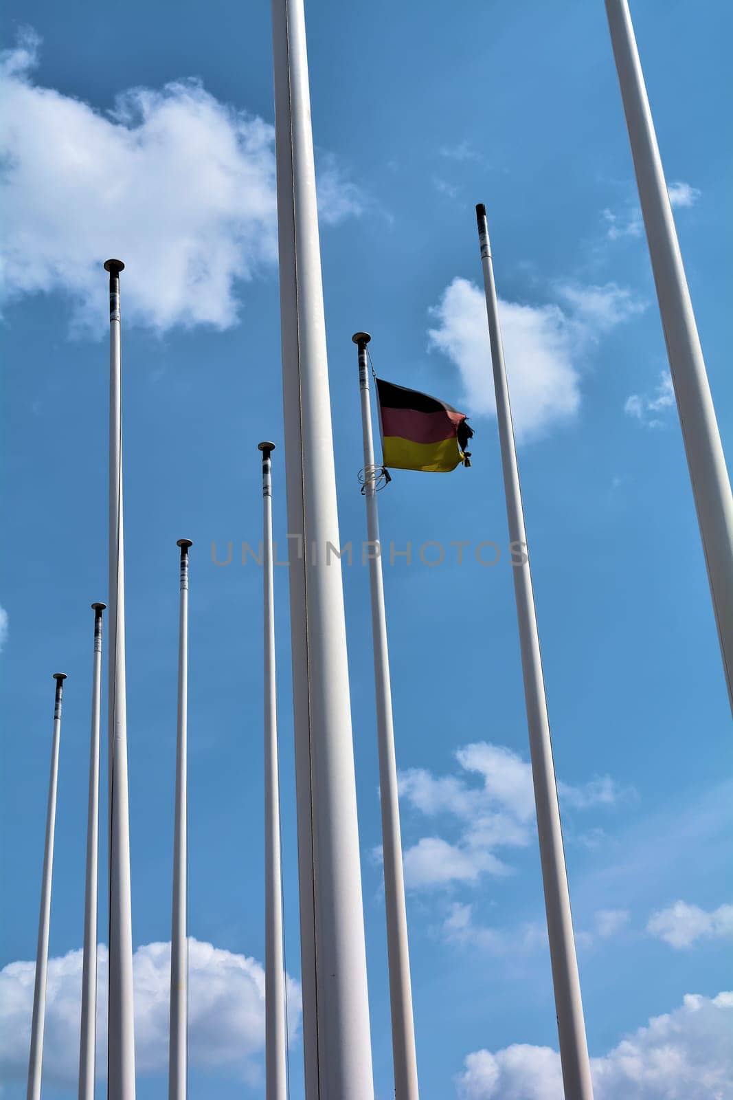 Flagpoles with the ICC in Berlin
