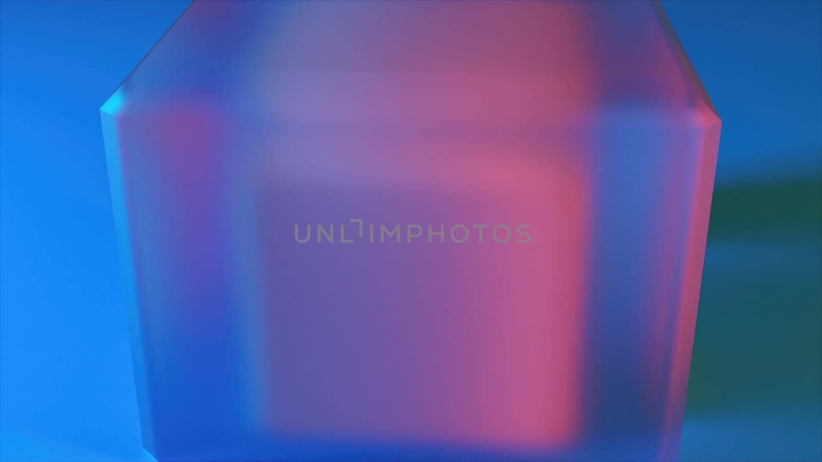 Orange and blue cube. Computer generated 3d render