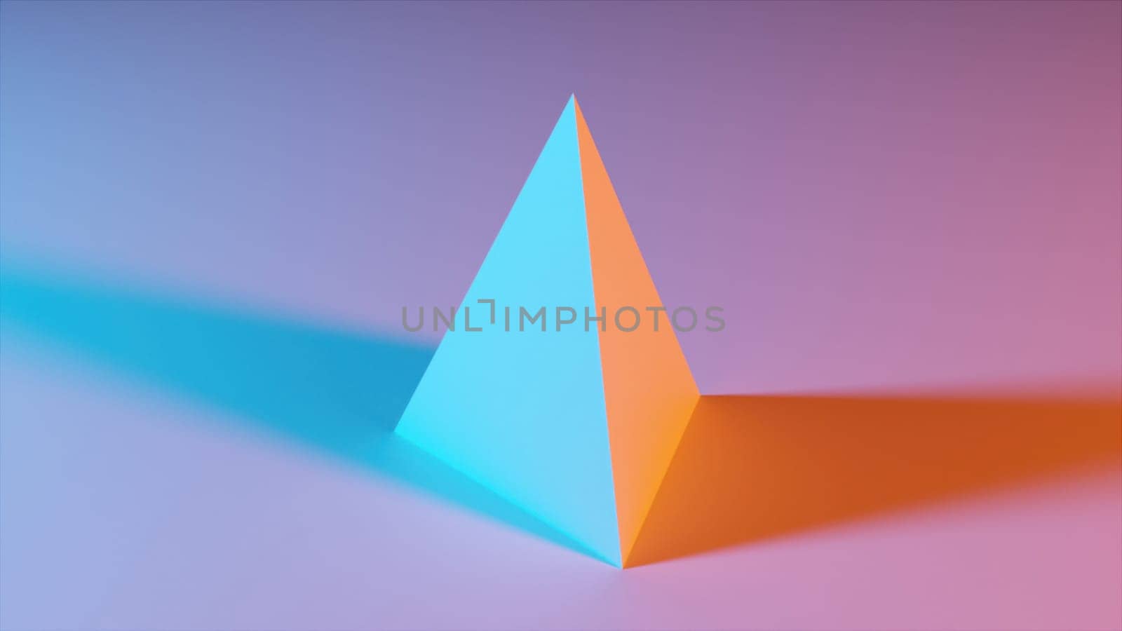 Orange and blue triangle. Computer generated 3d render