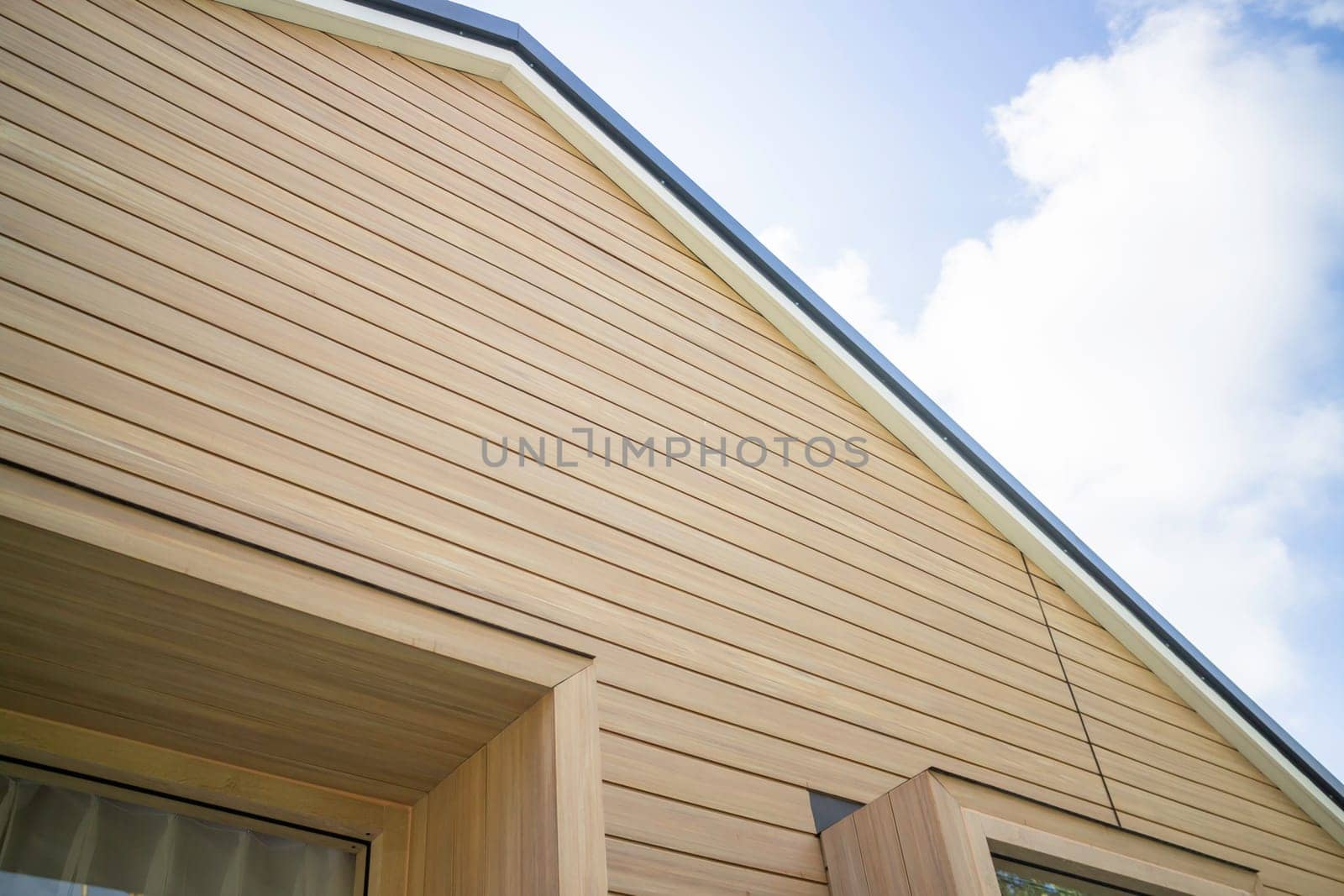 Wooden coffee shop in spring to summer season, stock photo