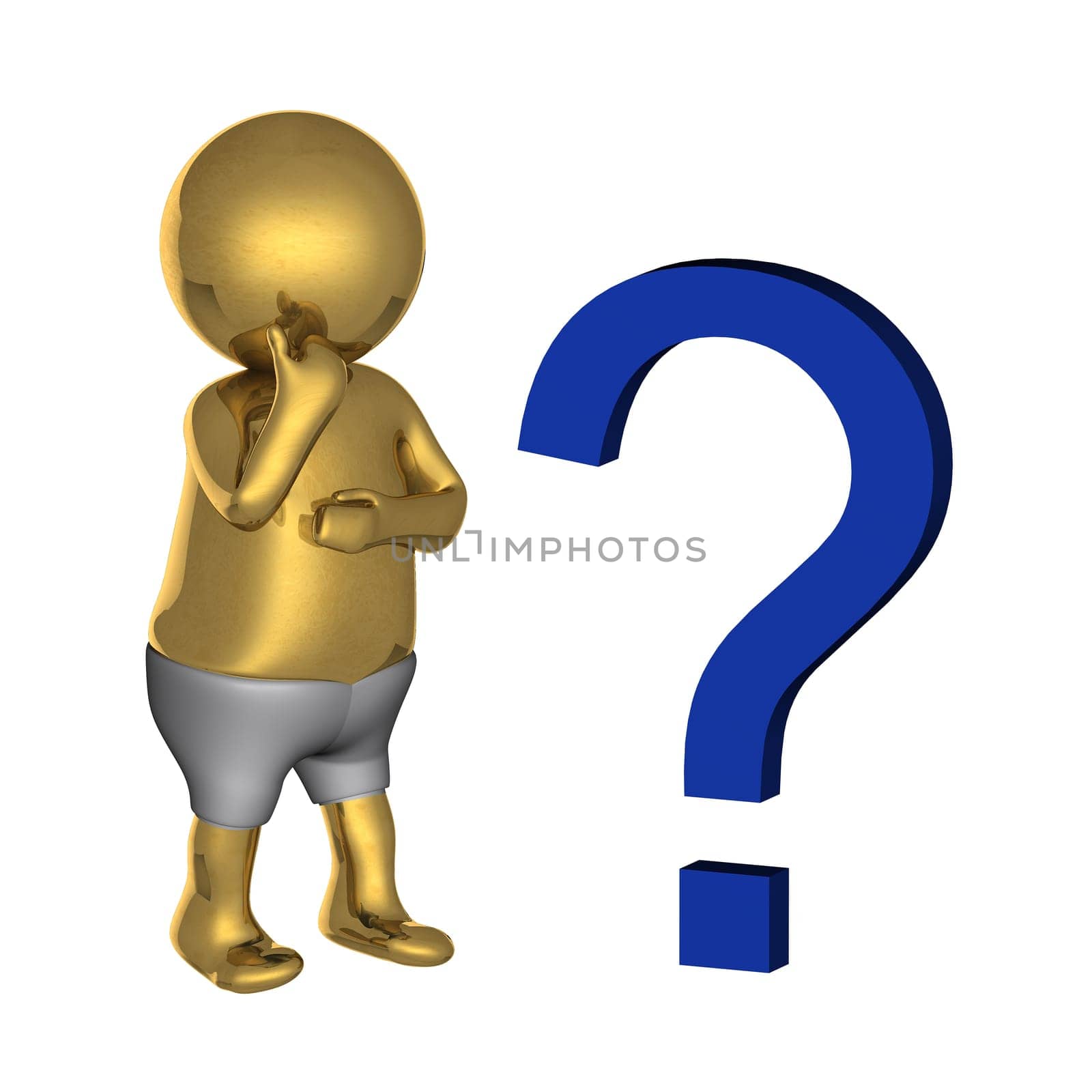 Figure in action 3d generated on a white background