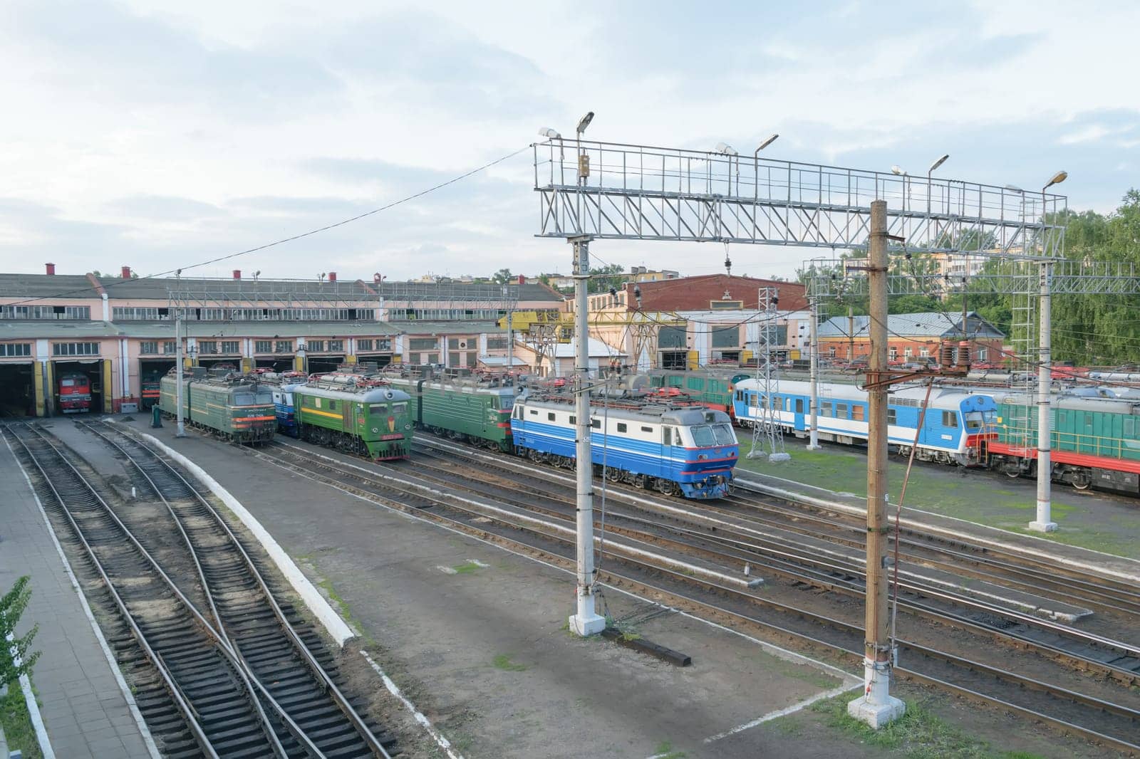 Railroad Depot for repair and maintenance of electric locomotives, diesel locomotives and trains.