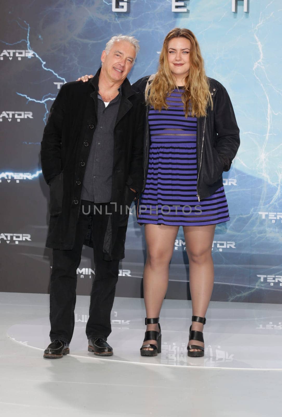 Christoph M. Orth with Lilly,. Terminator 5 - Genisys Europa Premiere ,Sony Center Berlin on 21.06.2015 ,