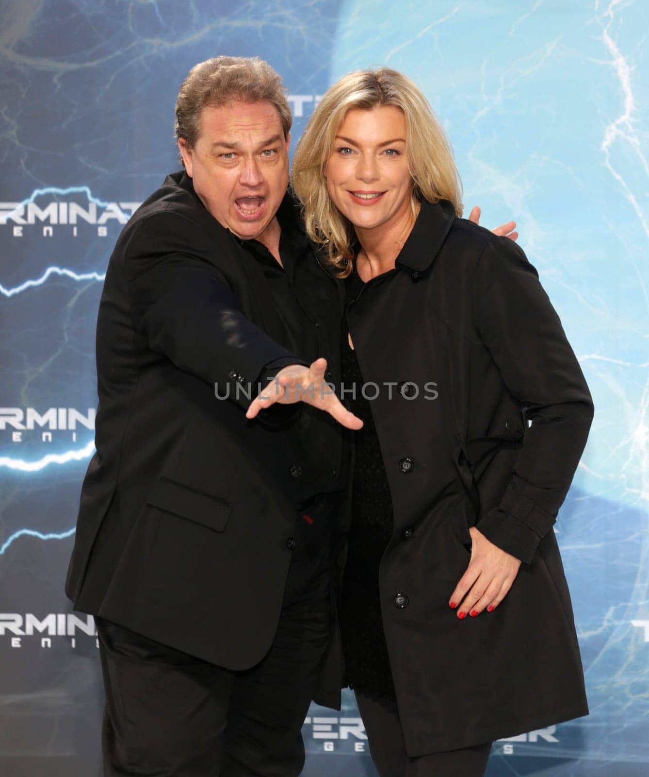 Oliver Kalkofe with wife,. Terminator 5 - Genisys Europa Premiere ,Sony Center Berlin on 21.06.2015 ,
