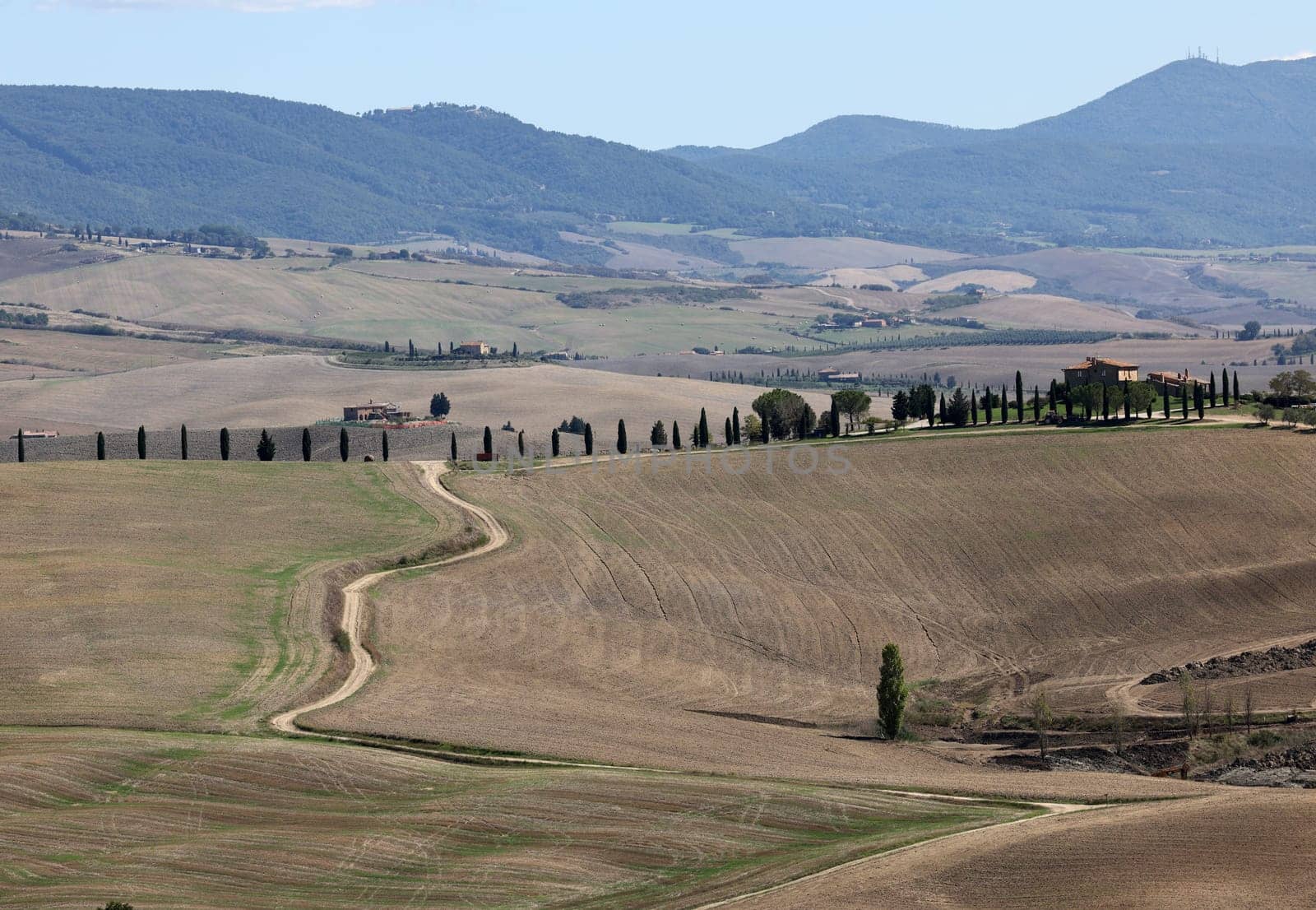 The rural landscape near Pienza in Tuscany. Italy