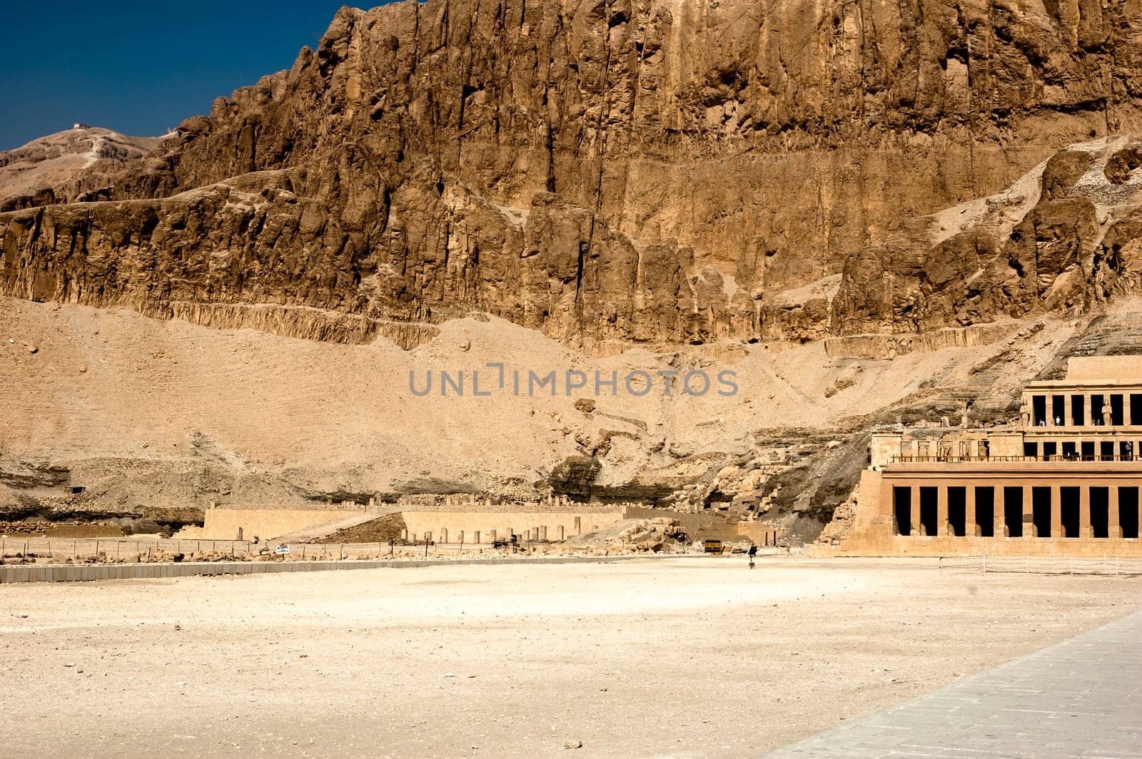Luxor, Egypt - April 16 2008: Tourists visiting the temple of Hatshepsut, Luxor, Egypt