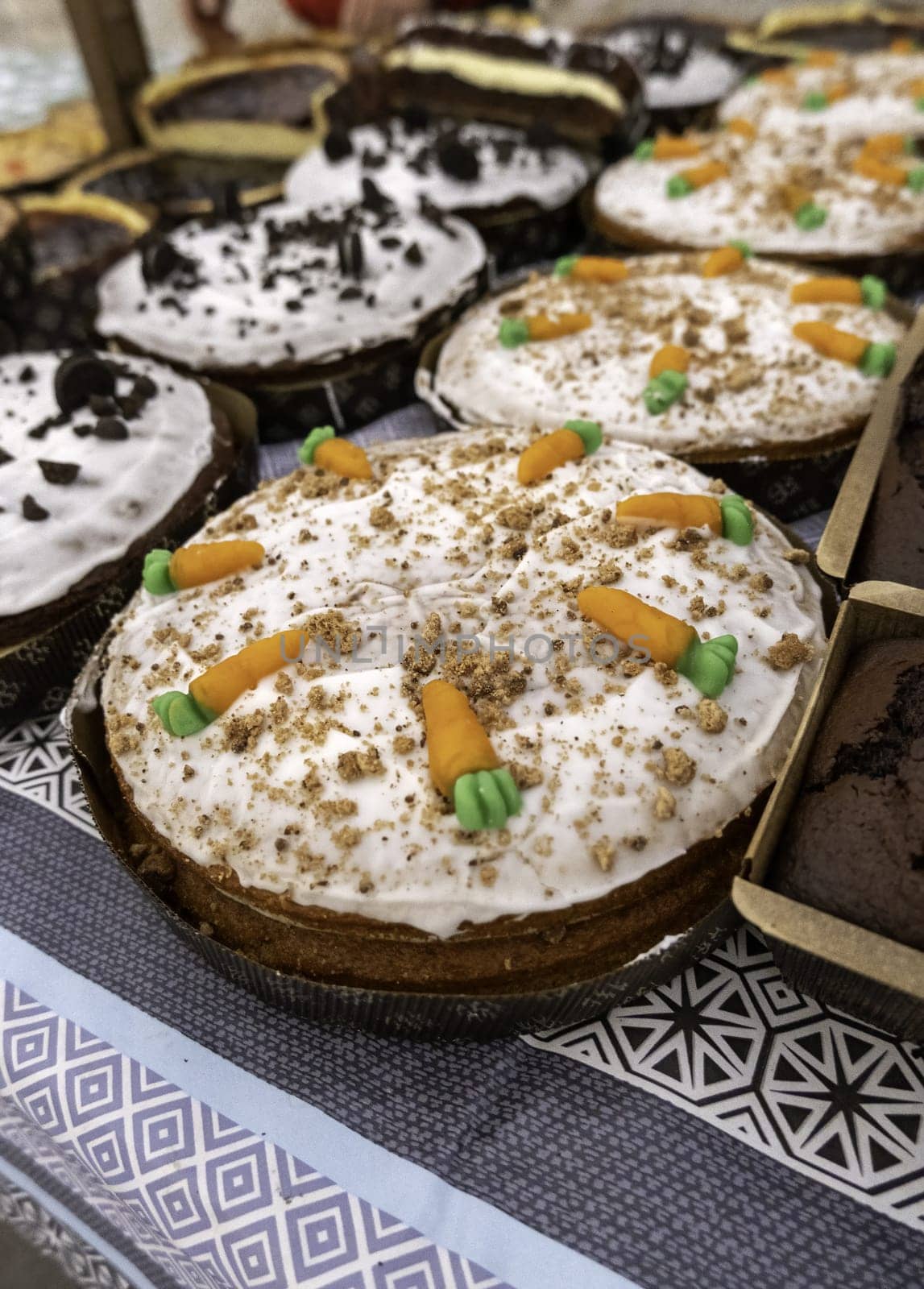Detail of traditional artisan cake, sweet and greasy dessert