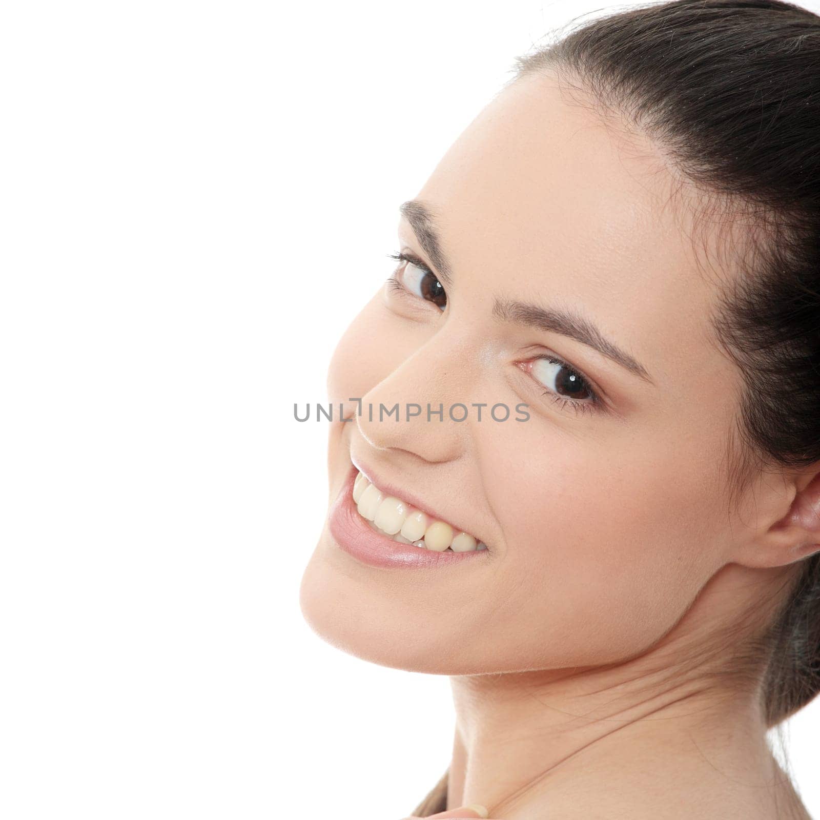 Young spa woman isolated on white background