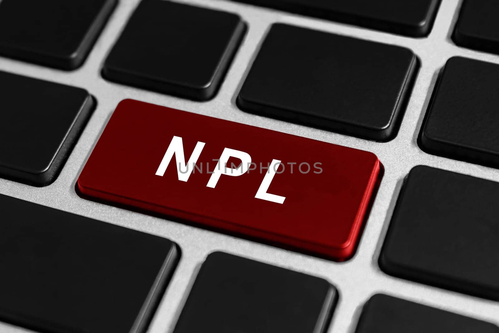 NPL or Nonperforming Loan red button on keyboard, business concept