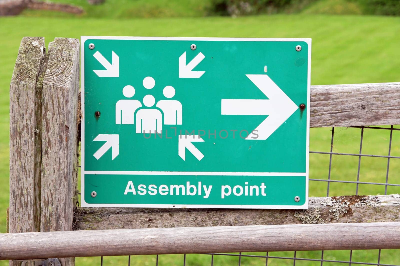 Sign meeting point / collection point / collection point / collection point / meeting