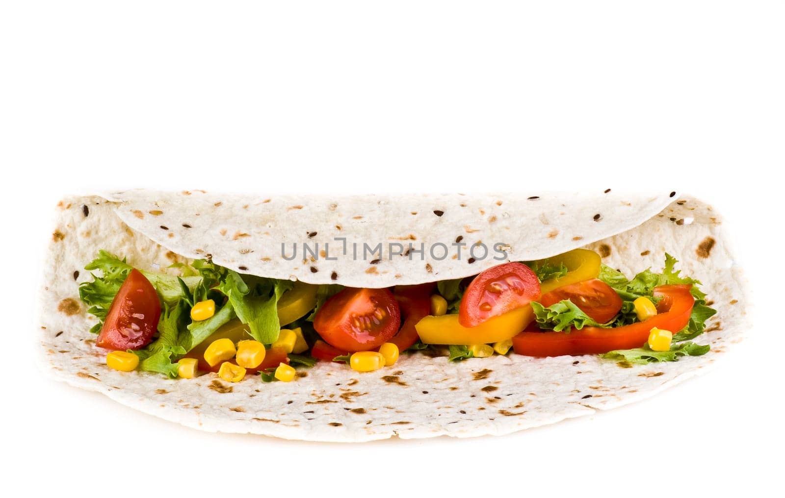 Ready to wrap vegetale tortilla - isolated