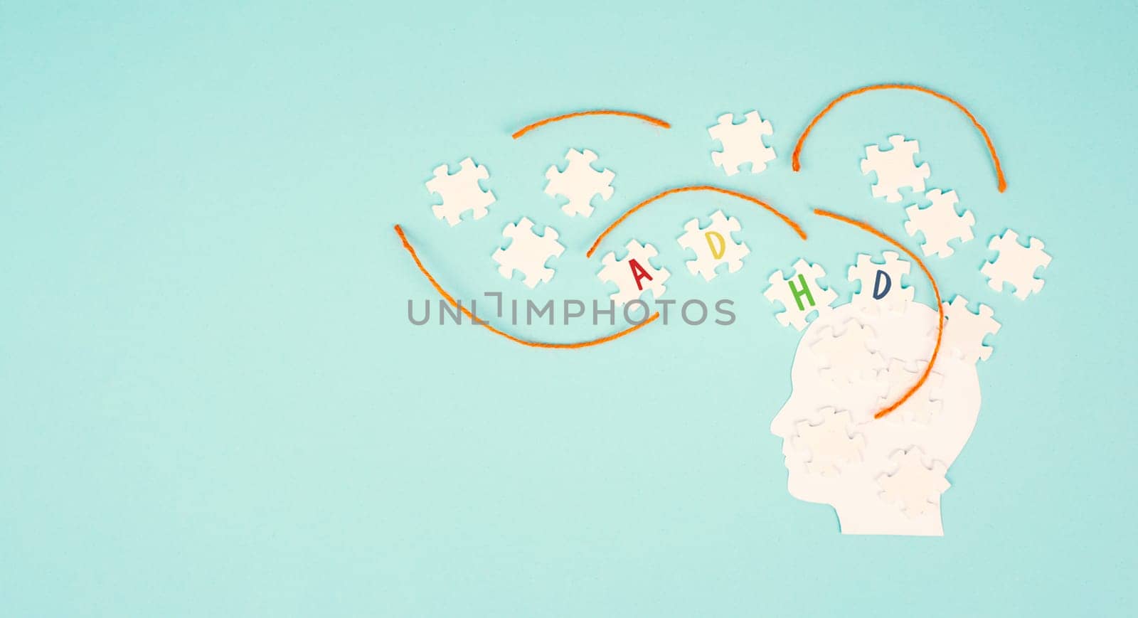 ADHD, attention deficit hyperactivity disorder, mental health, mind with puzzle pieces