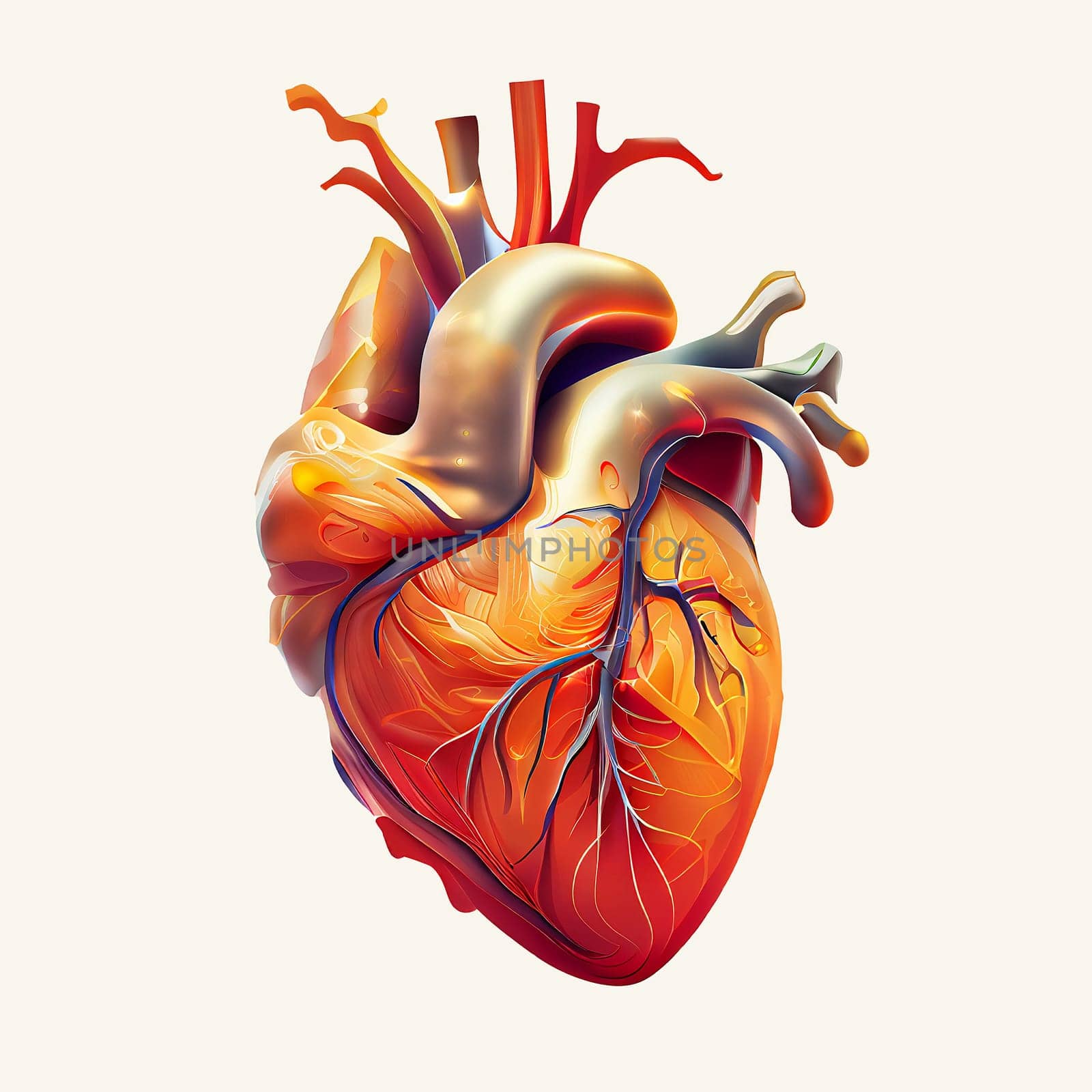 Heart attack, Myocarditis disease, inflammation of the muscle, thrombosis after vaccine, human organ, generative AI