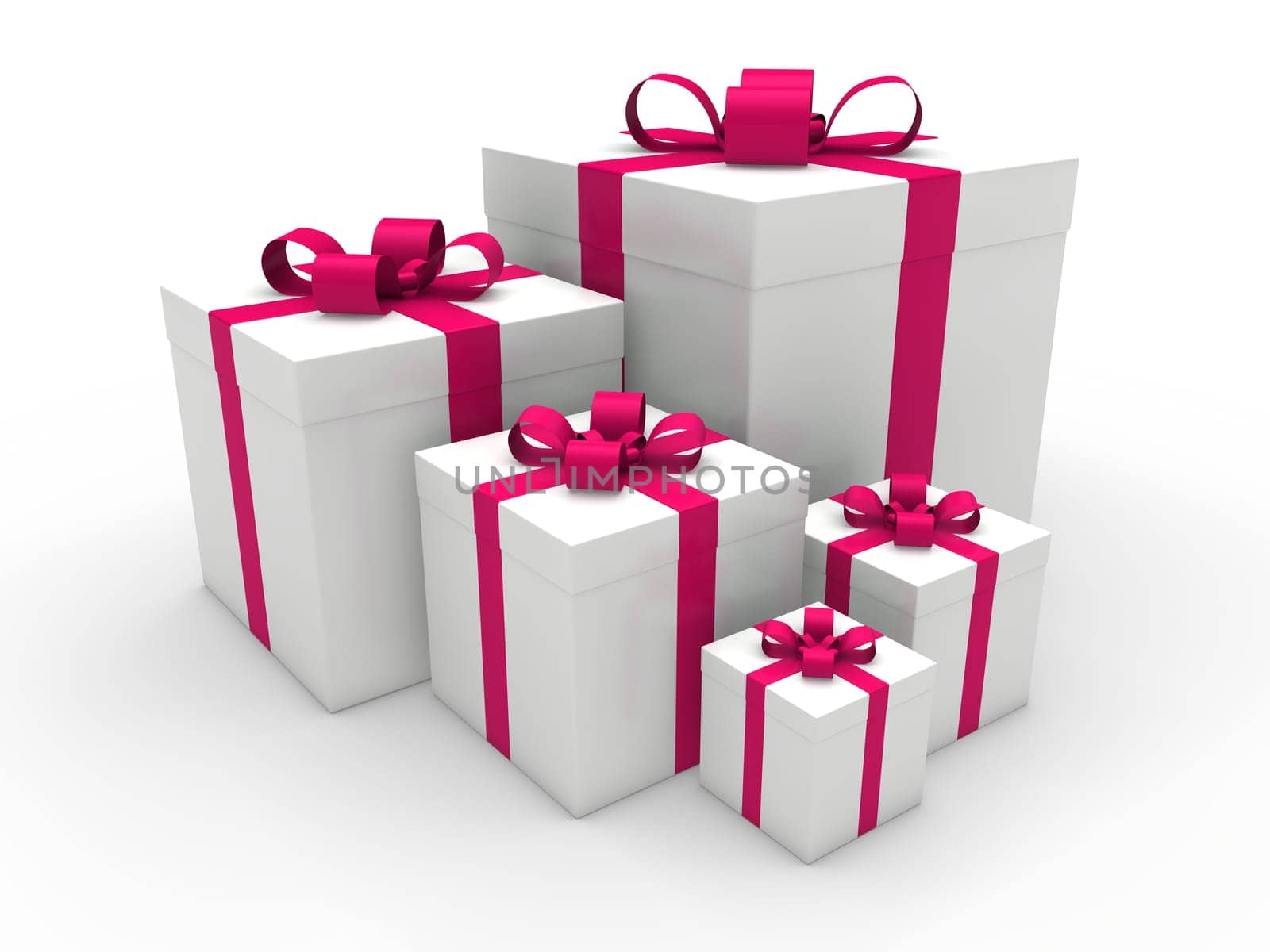 3d pink gift box christmas surprise celebration