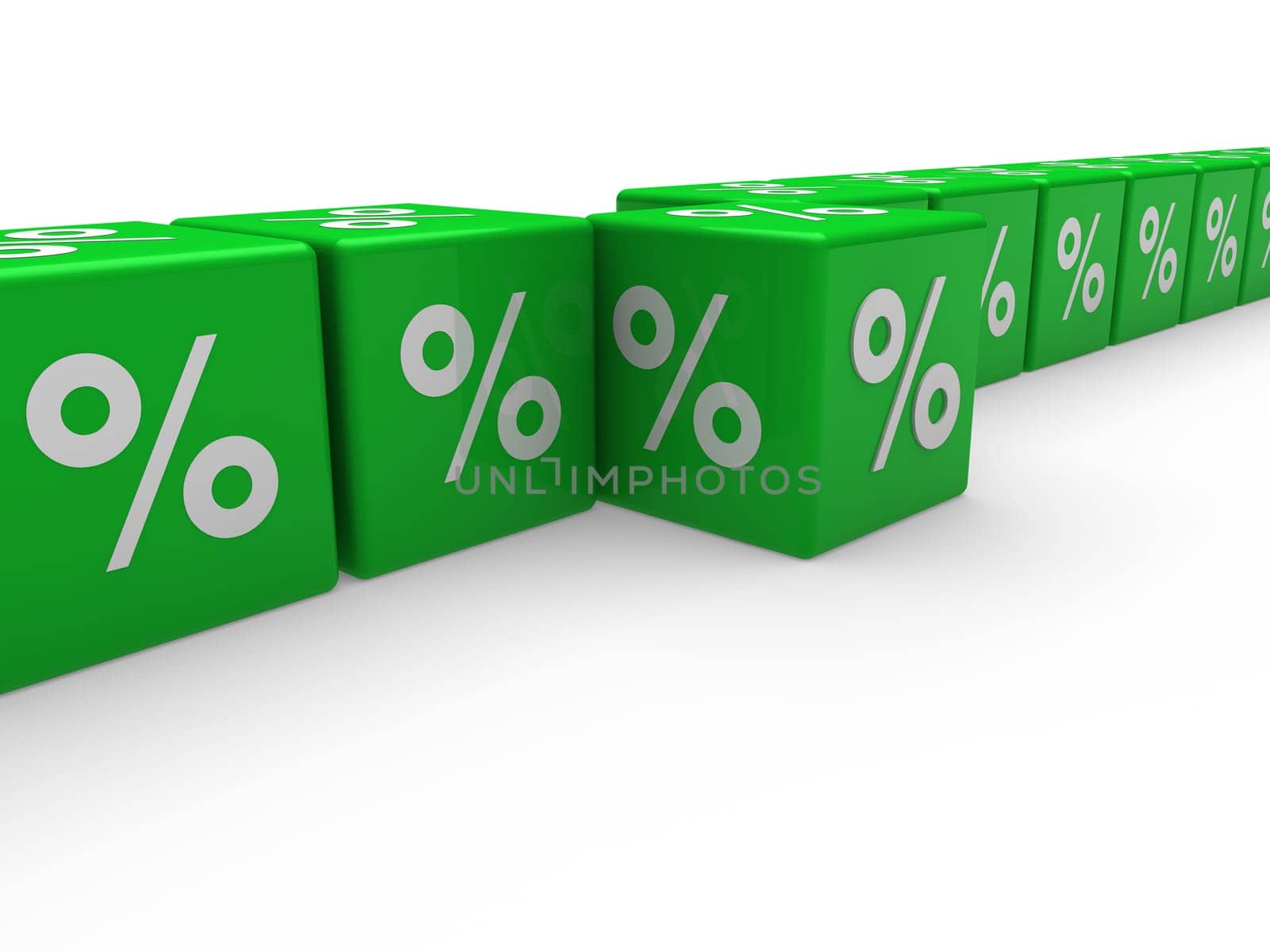 3d cube green sale discount retail percentage