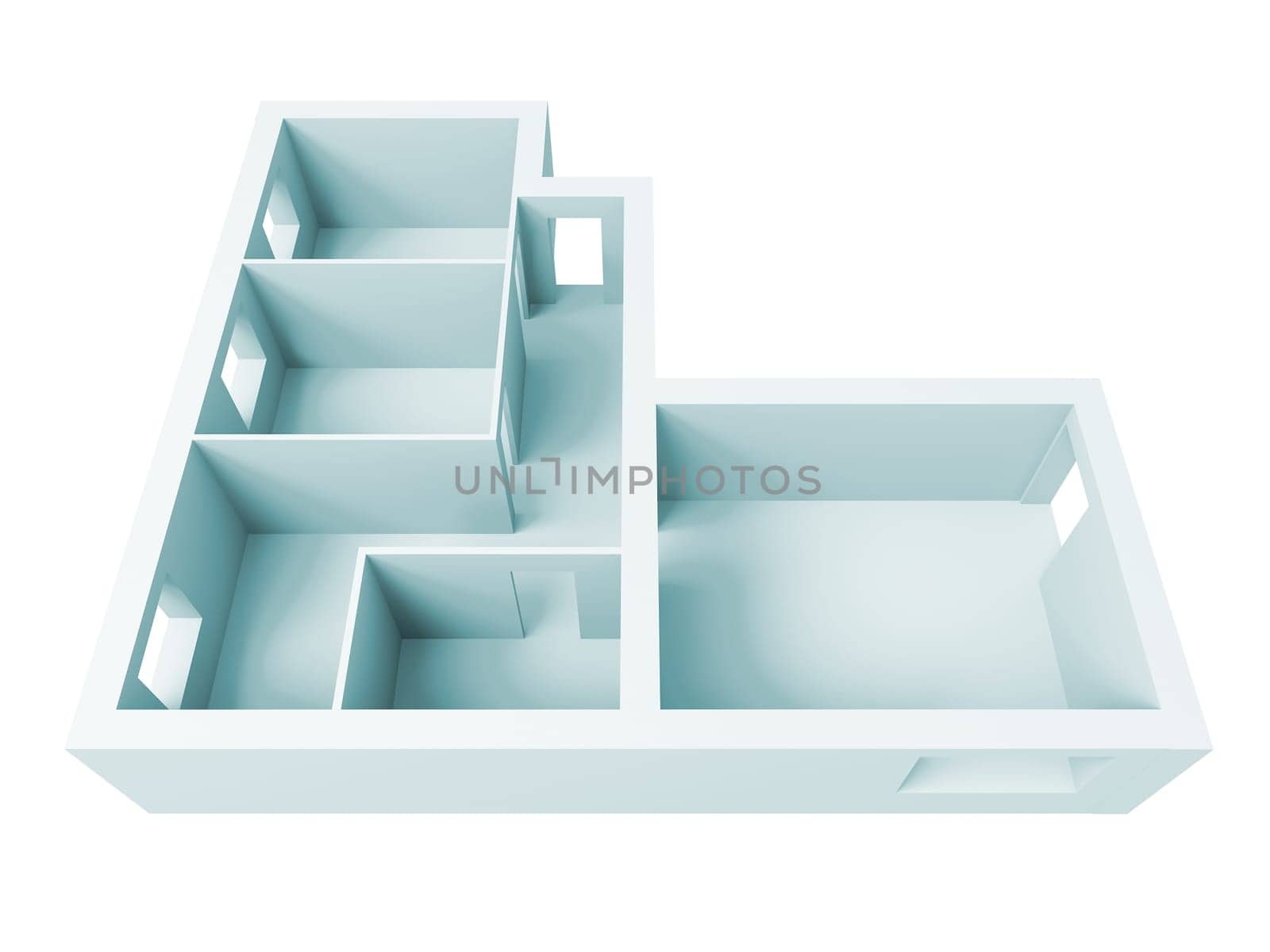 High resolution image interior. The architectural project of apartment.
