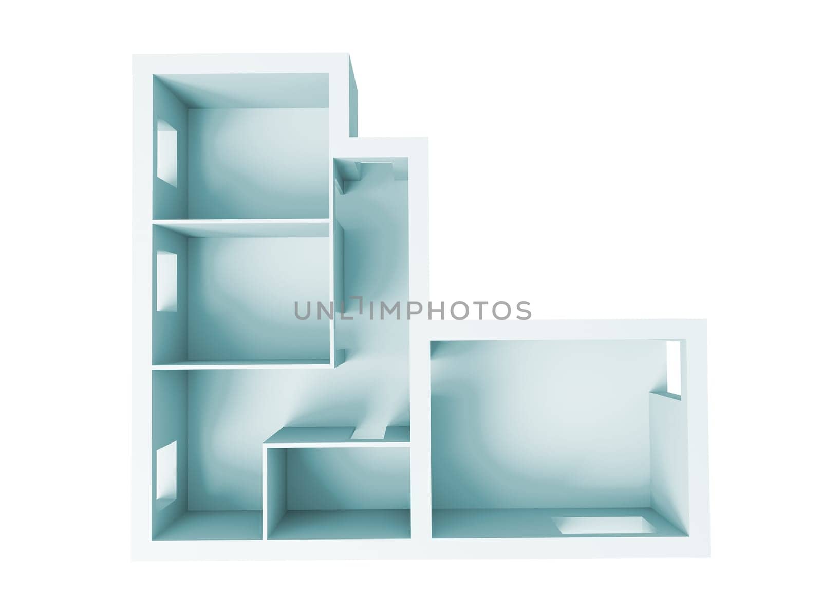 High resolution image interior. The architectural project of apartment.
