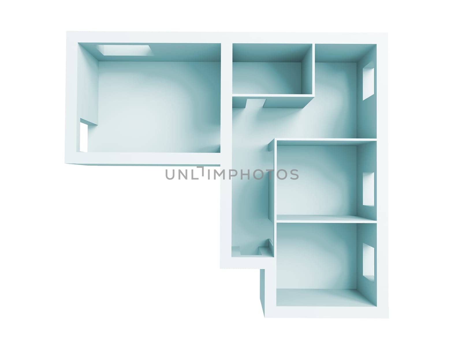 High resolution image interior. The architectural project of apartment.