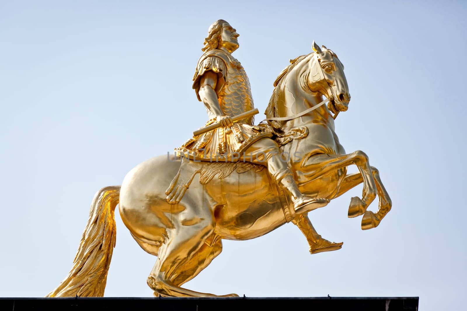 An image of the famous golden rider in Dresden Germany