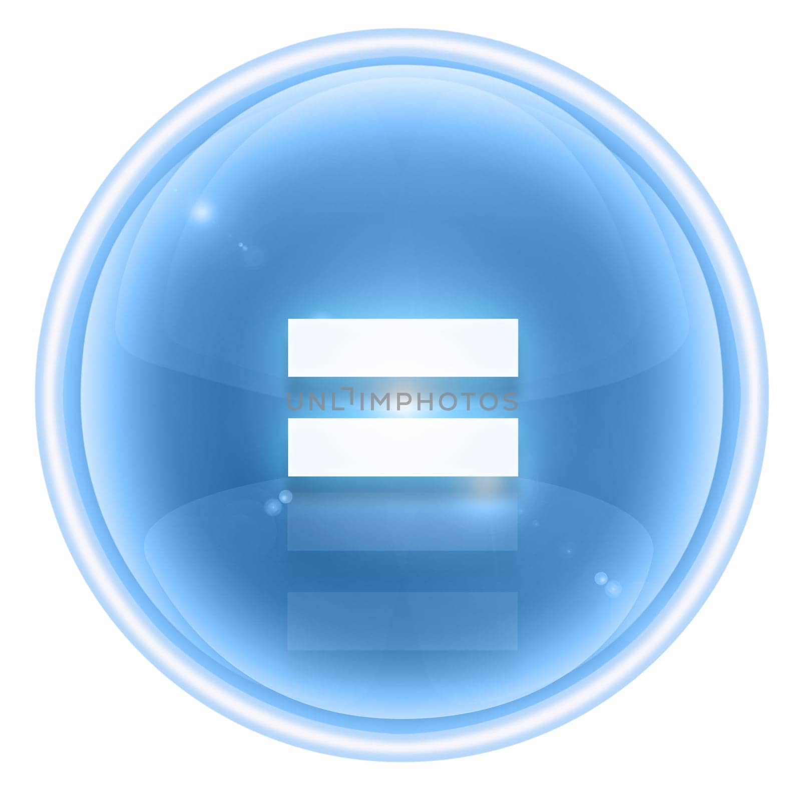 Sign equally icon ice, isolated on white background