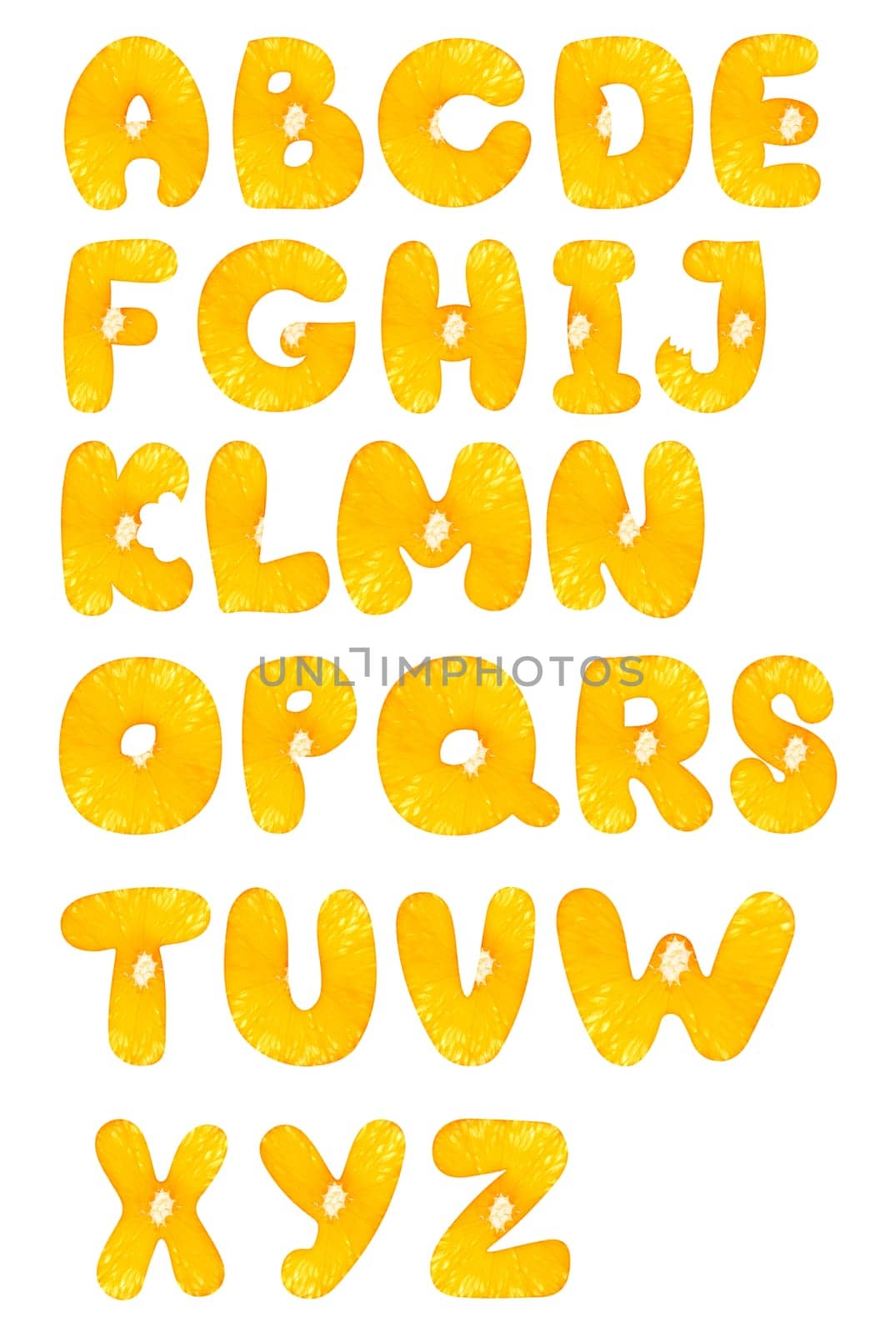 orange fruit alphabet