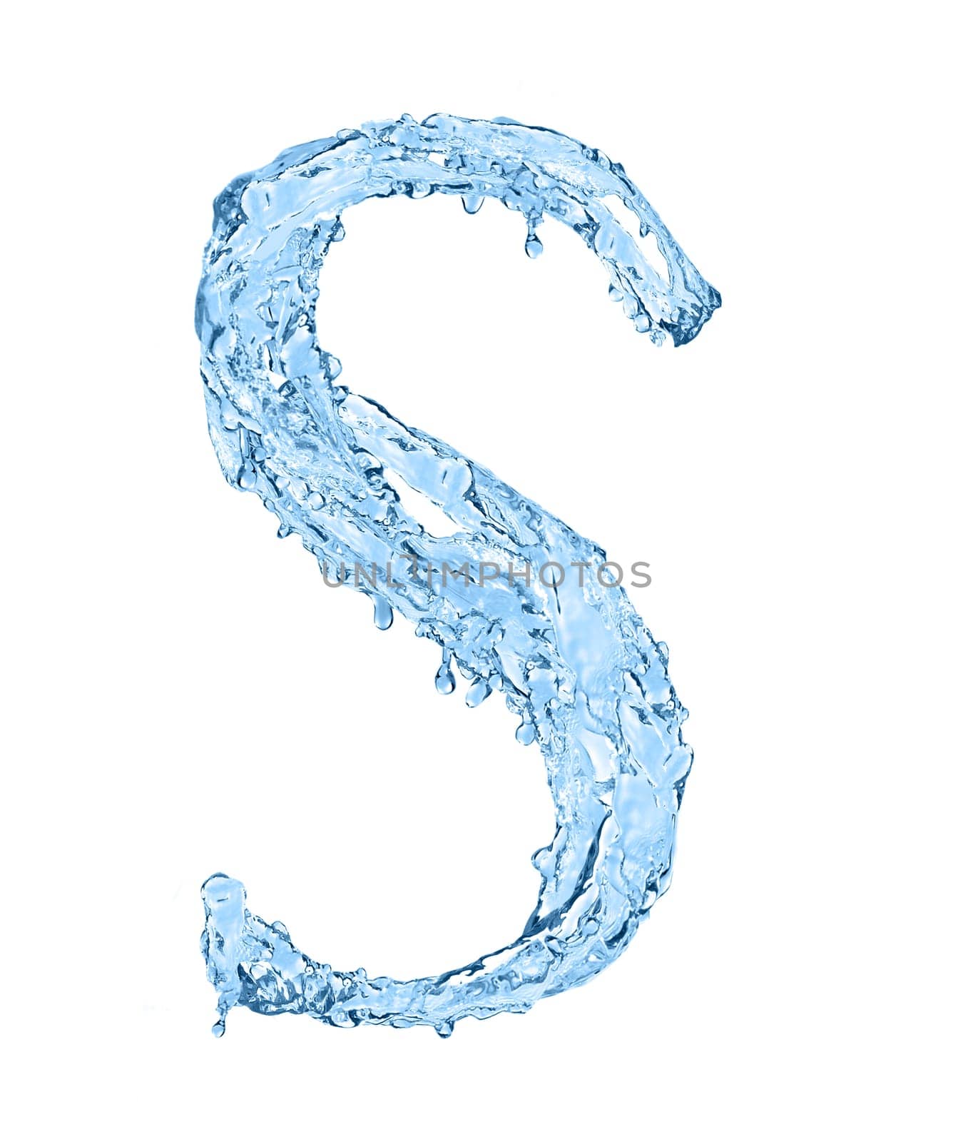 alphabet made of frozen water - the letter S