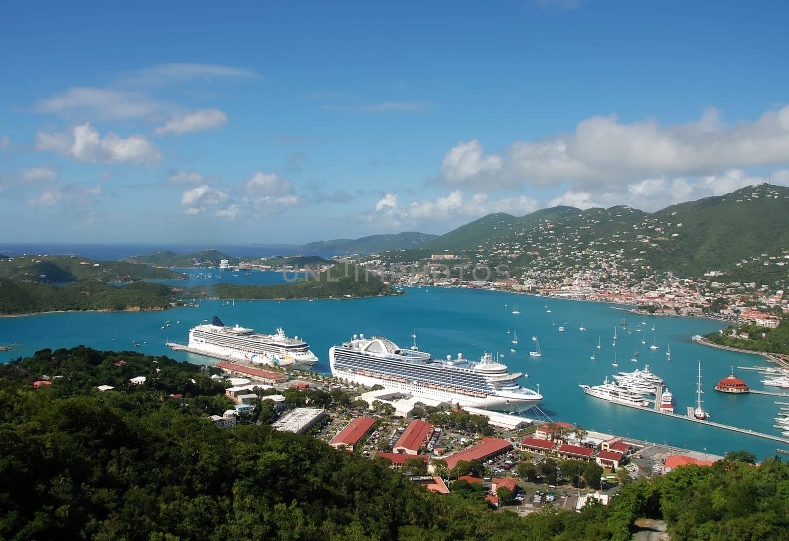 Cruise ships visiting St Thomas, US Virgin Islands