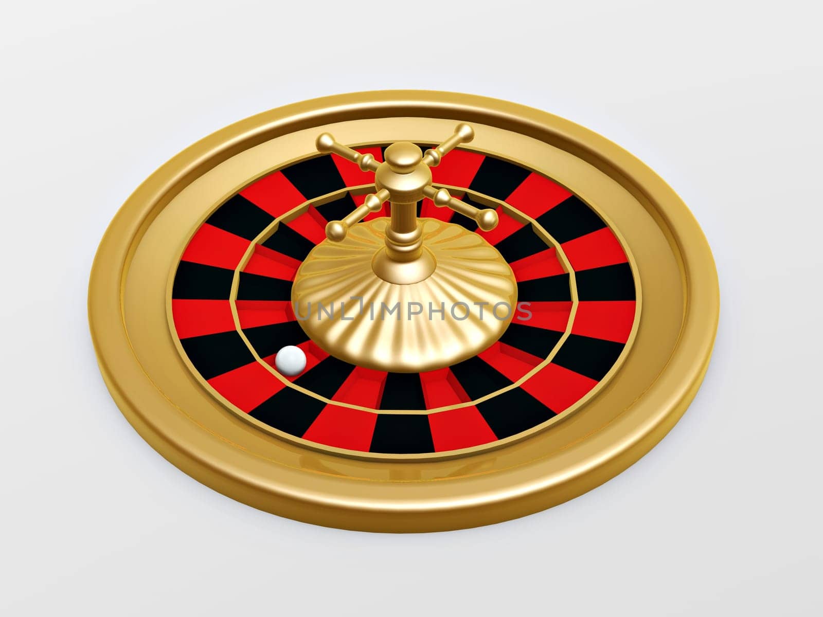 Roulette wheel of casino on white background