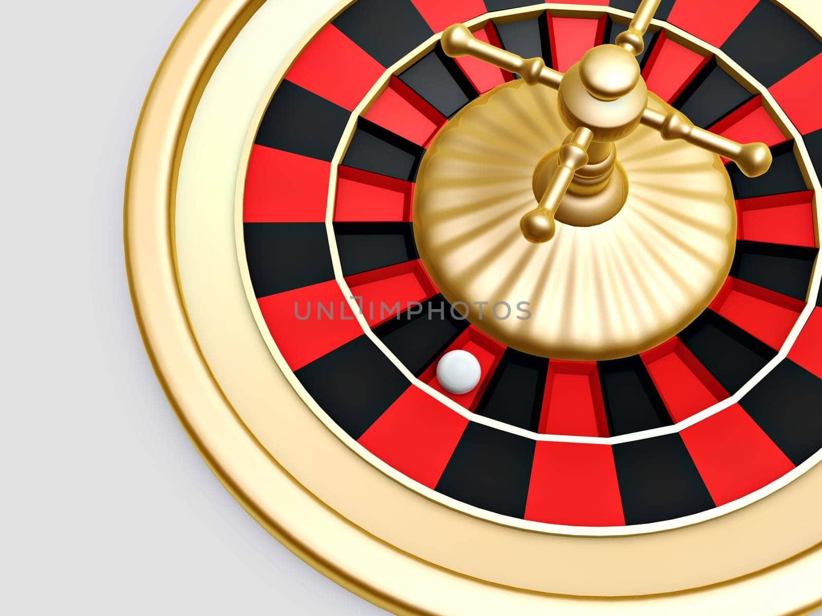 Roulette wheel of casino on white background